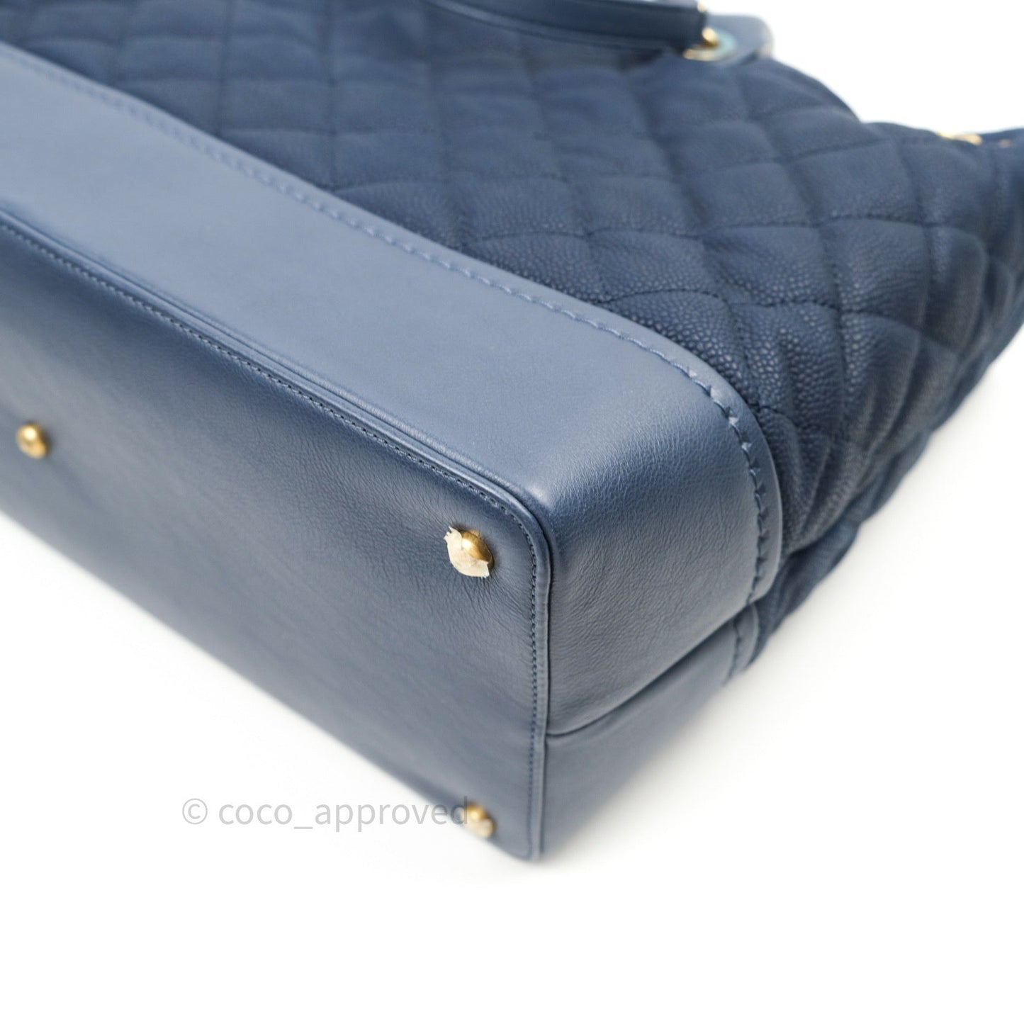 Chanel Iridescent Caviar Quilted Globe Trotter Shopping Tote Blue