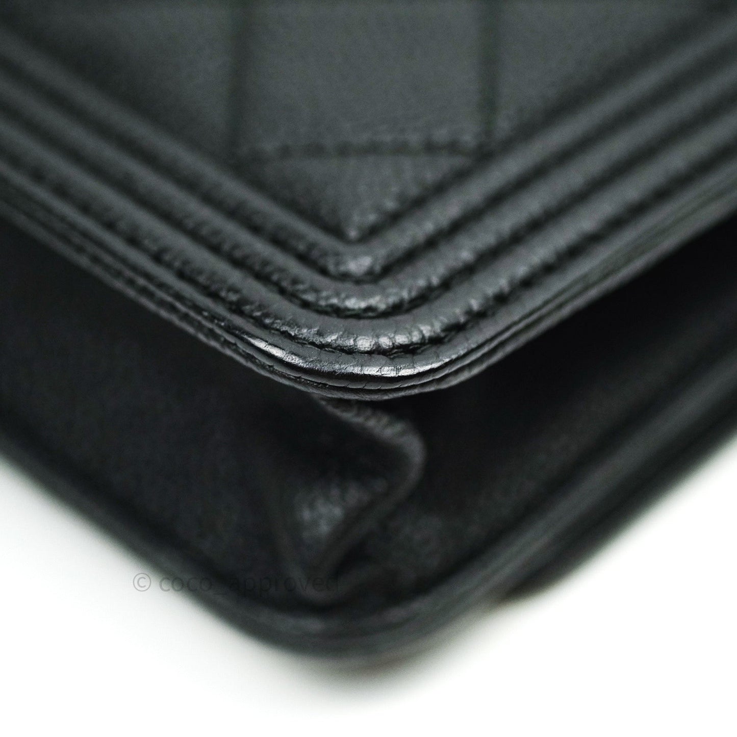 Chanel Boy Wallet on Chain WOC Black Caviar Ruthenium Hardware