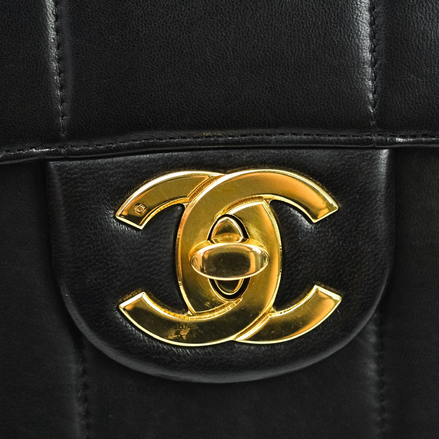 Chanel Vintage CC Chain Flap Bag Vertical Quilt Lambskin Maxi Gold Hardware