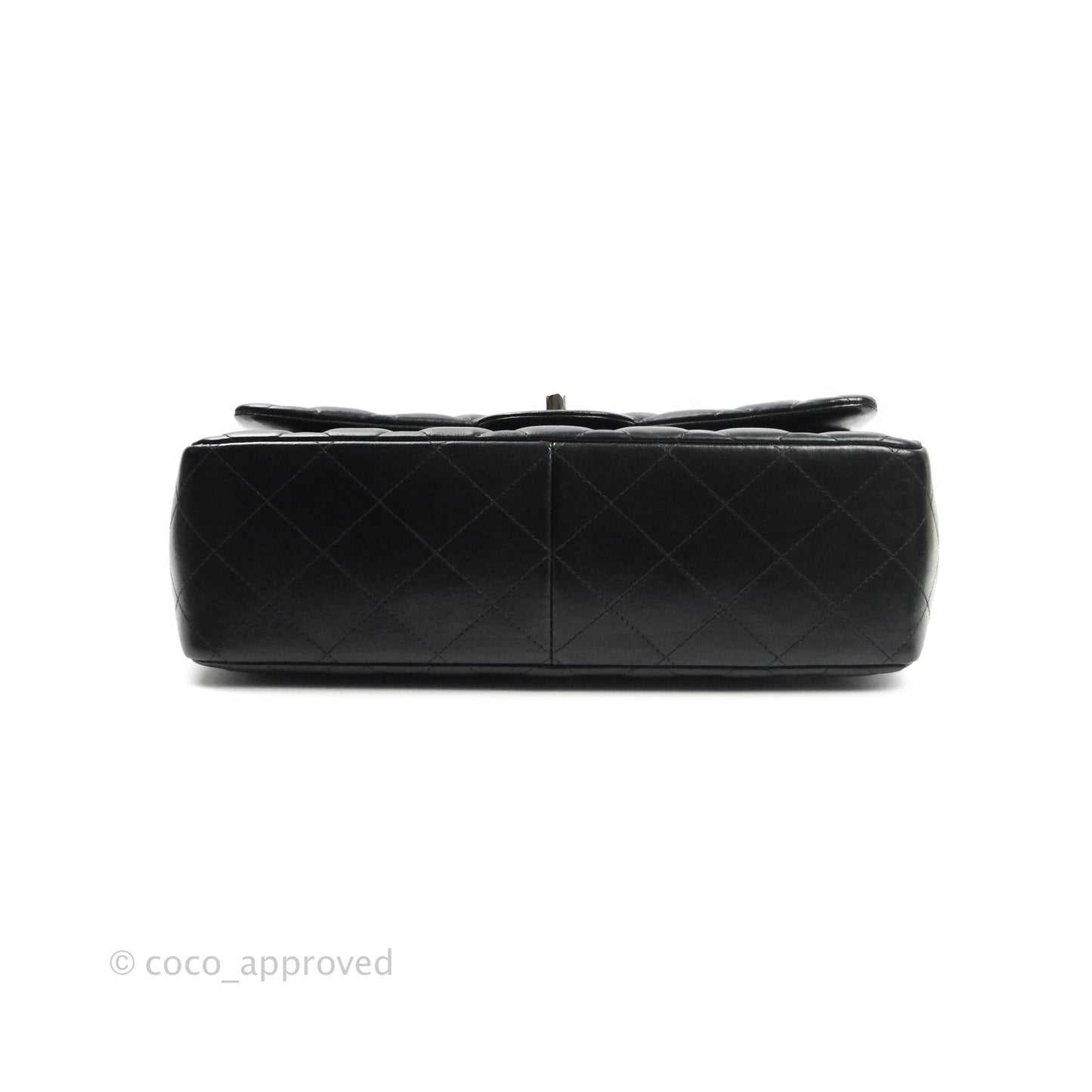 Chanel Jumbo Double Flap Bag Black Lambskin Silver Hardware⁣⁣