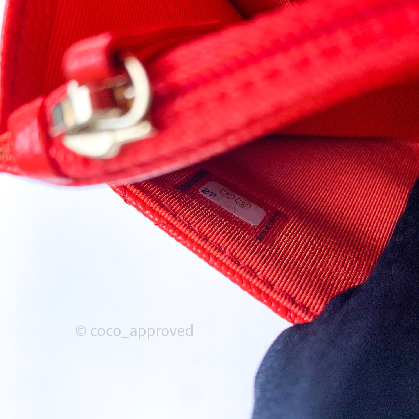 Chanel Quilted Wallet on Chain WOC Brick Red Caviar Gold Hardware