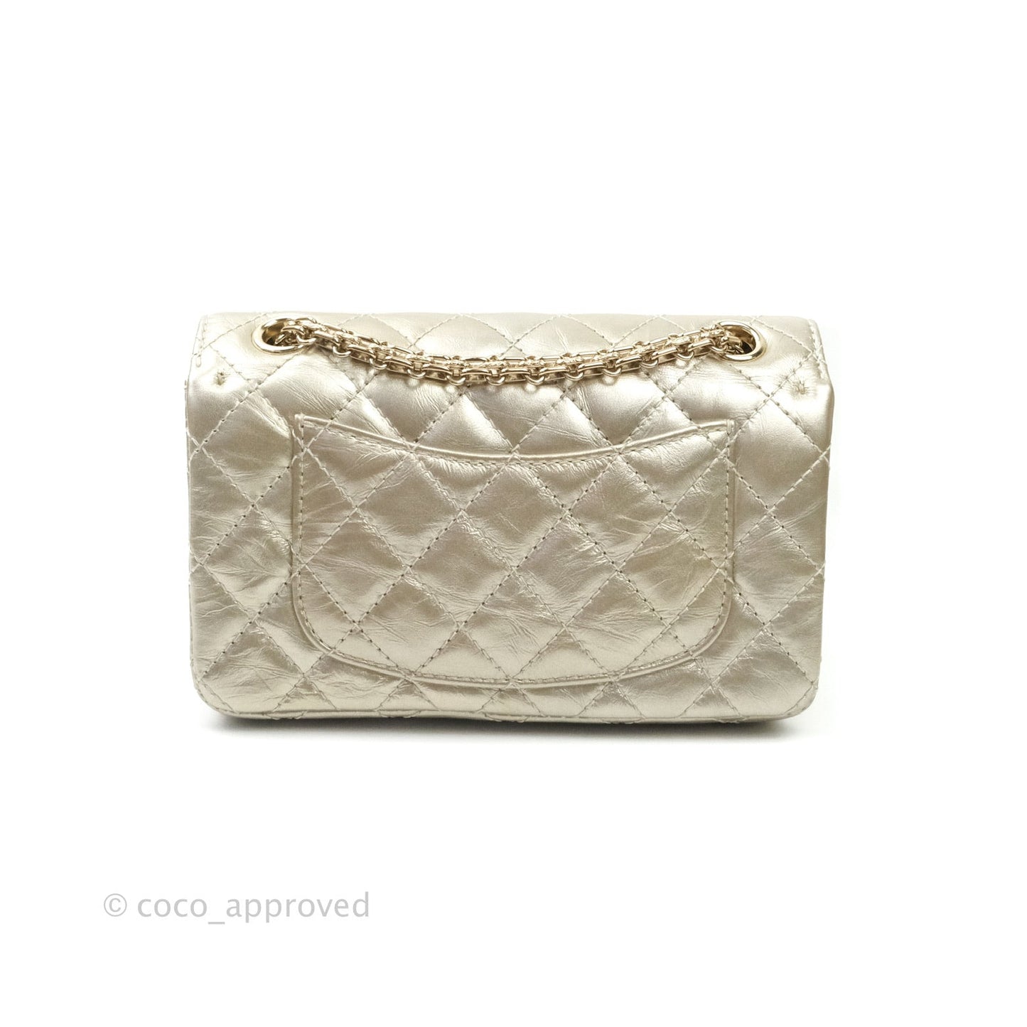 Chanel Mini Reissue 224 Metallic Light Gold Aged Calfskin Gold Hardware