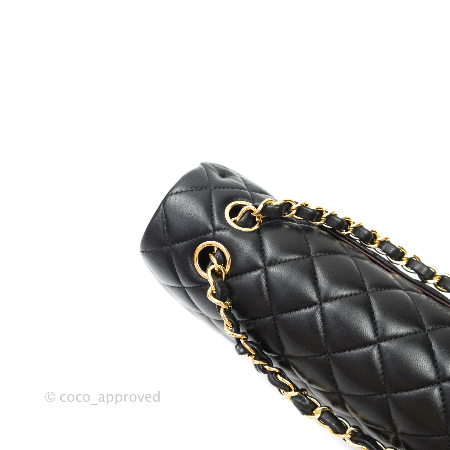 Chanel Classic M/L Medium Double Flap Bag Black Lambskin Gold Hardware