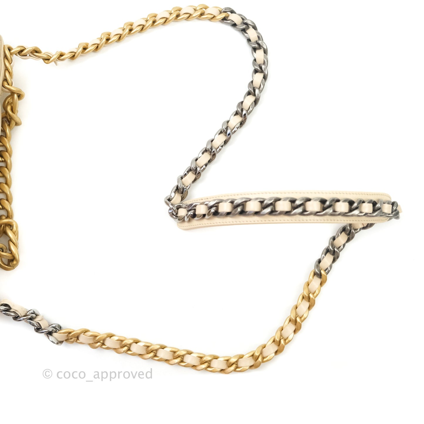 Chanel 19 Small Beige Goatskin Mixed Hardware