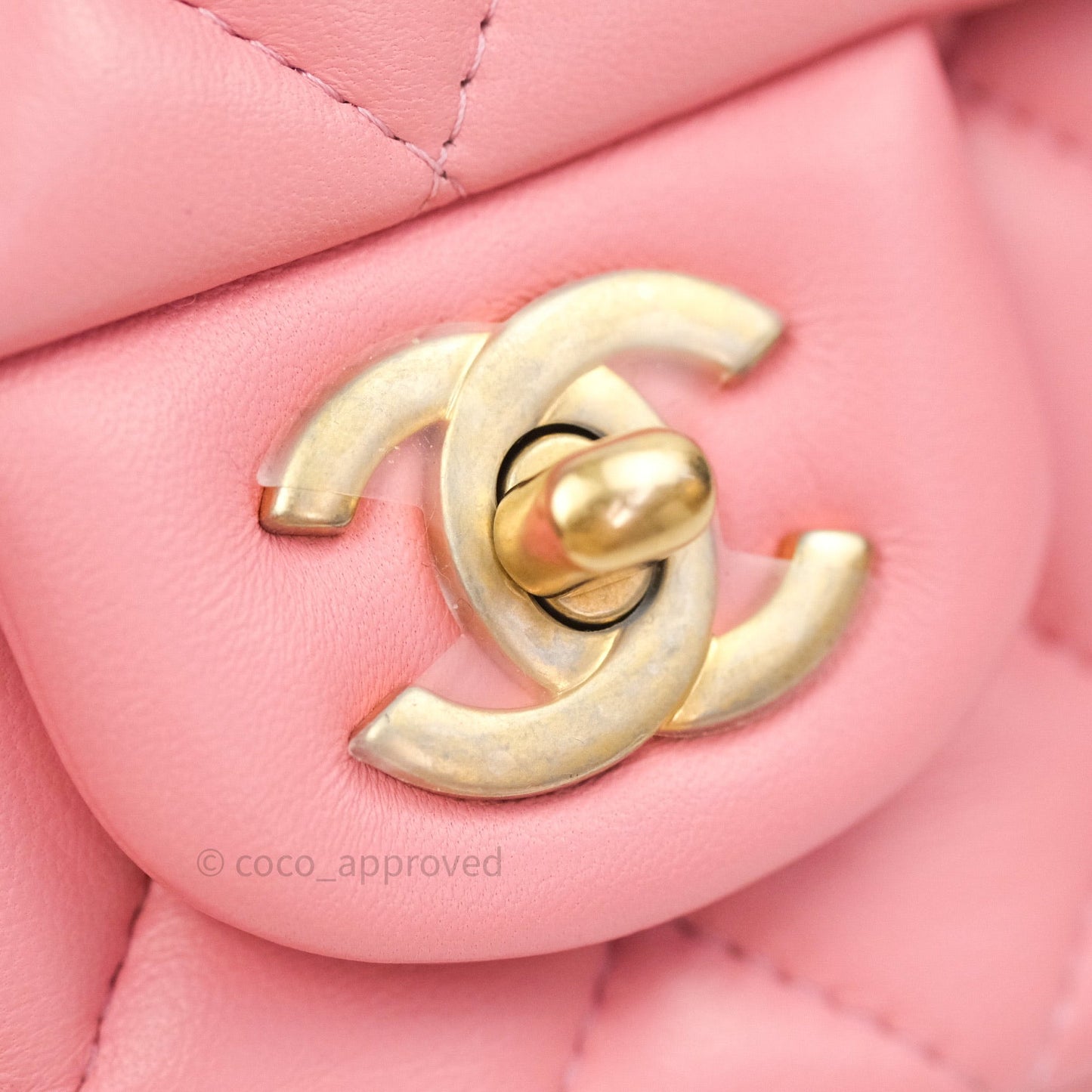 Chanel Mini Square Pink Lambskin Gold Hardware