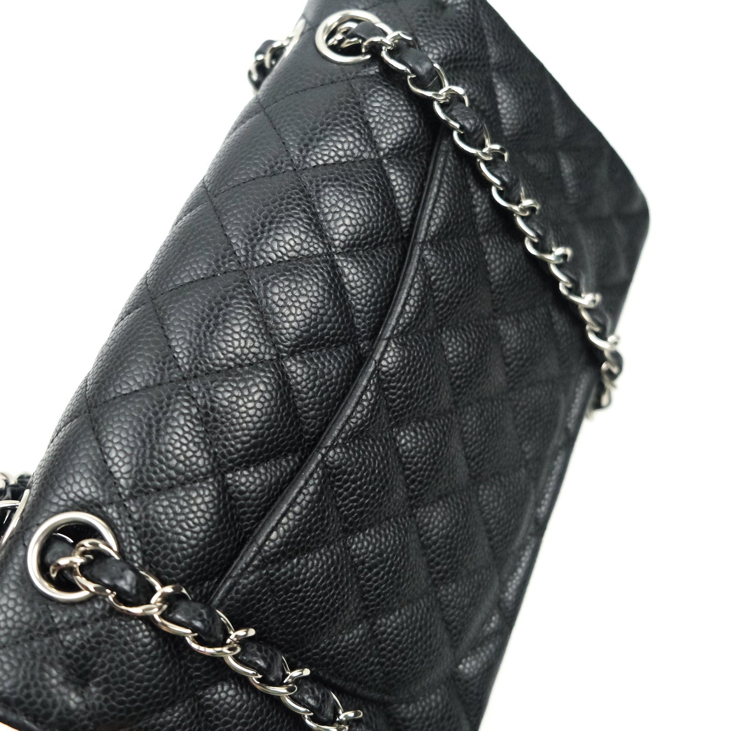 Chanel Classic Small S/M Flap Black Caviar Silver Hardware