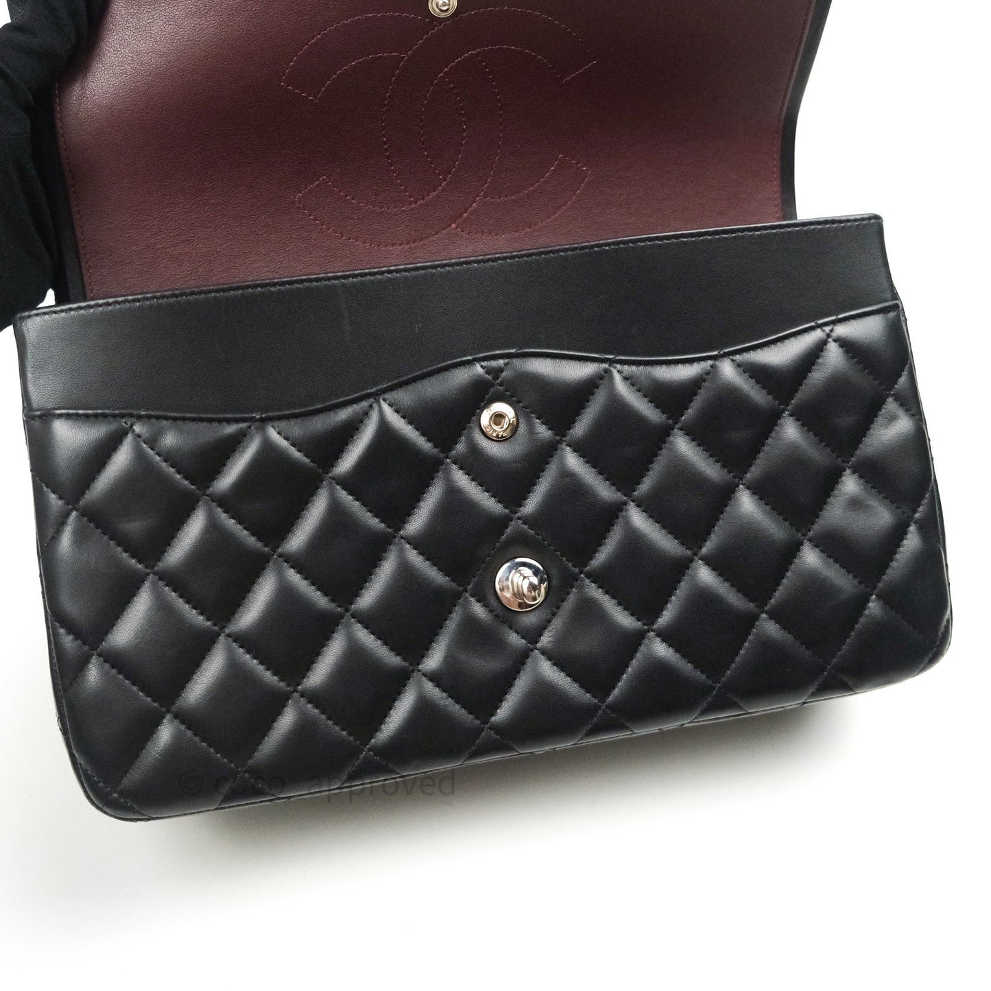 Chanel Jumbo Double Flap Black Lambskin Silver Hardware⁣⁣