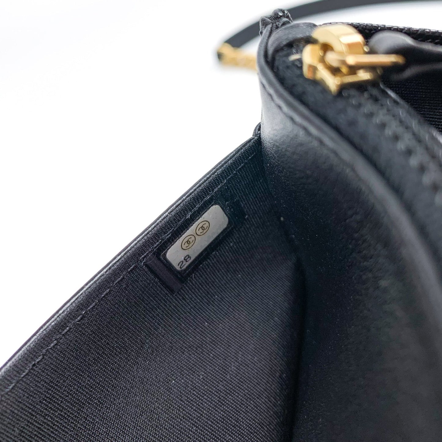 Chanel Quilted Boy Wallet on Chain WOC Black Caviar Gold Hardware