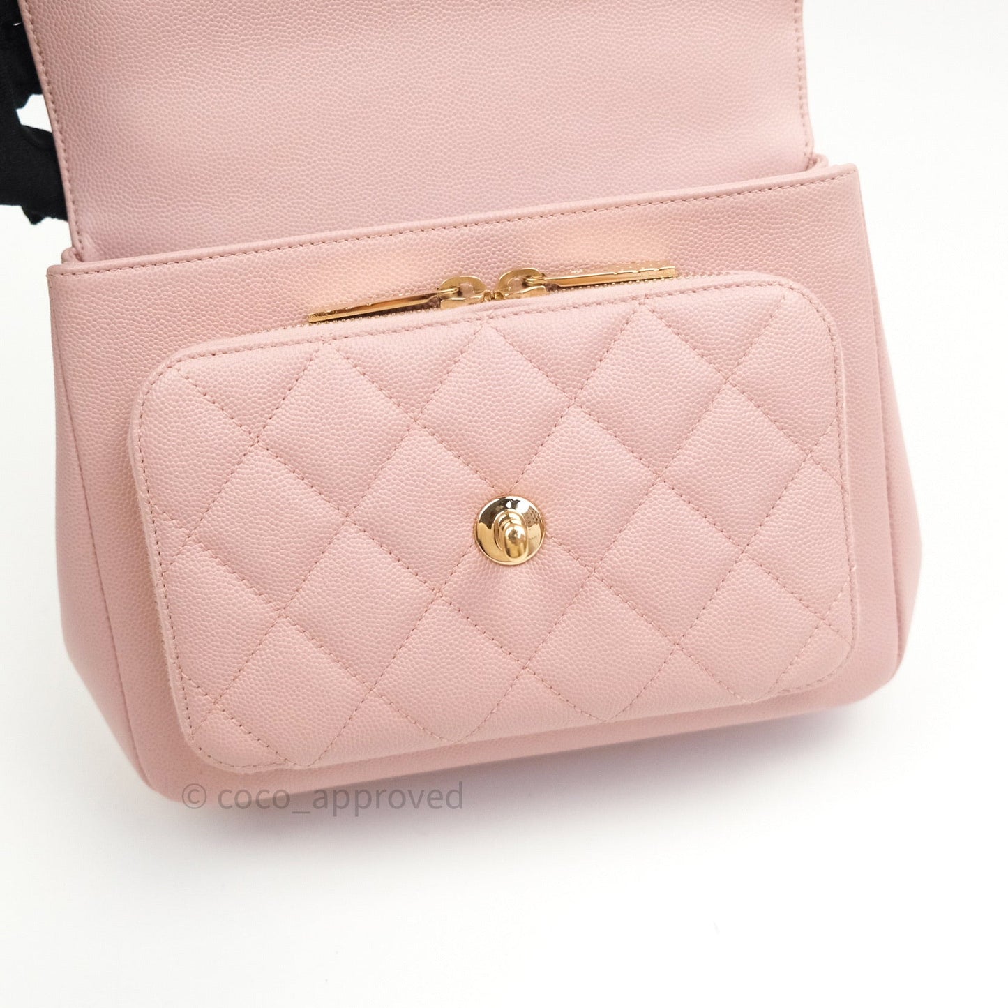 Chanel Quilted Medium Business Affinity Flap Light Pink Light Gold Hardware