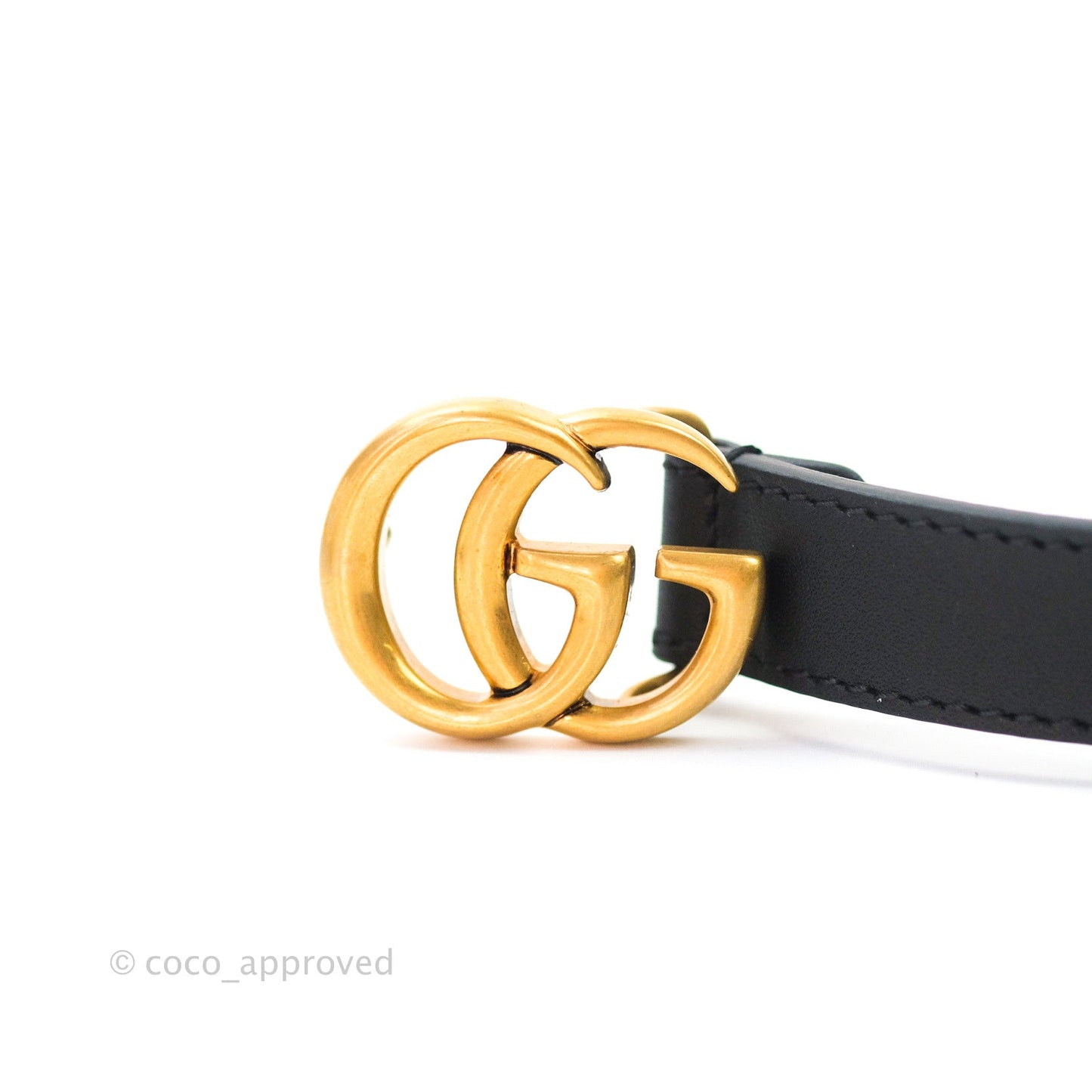 Gucci Calfskin Double GG 20mm Belt 75 30 Black
