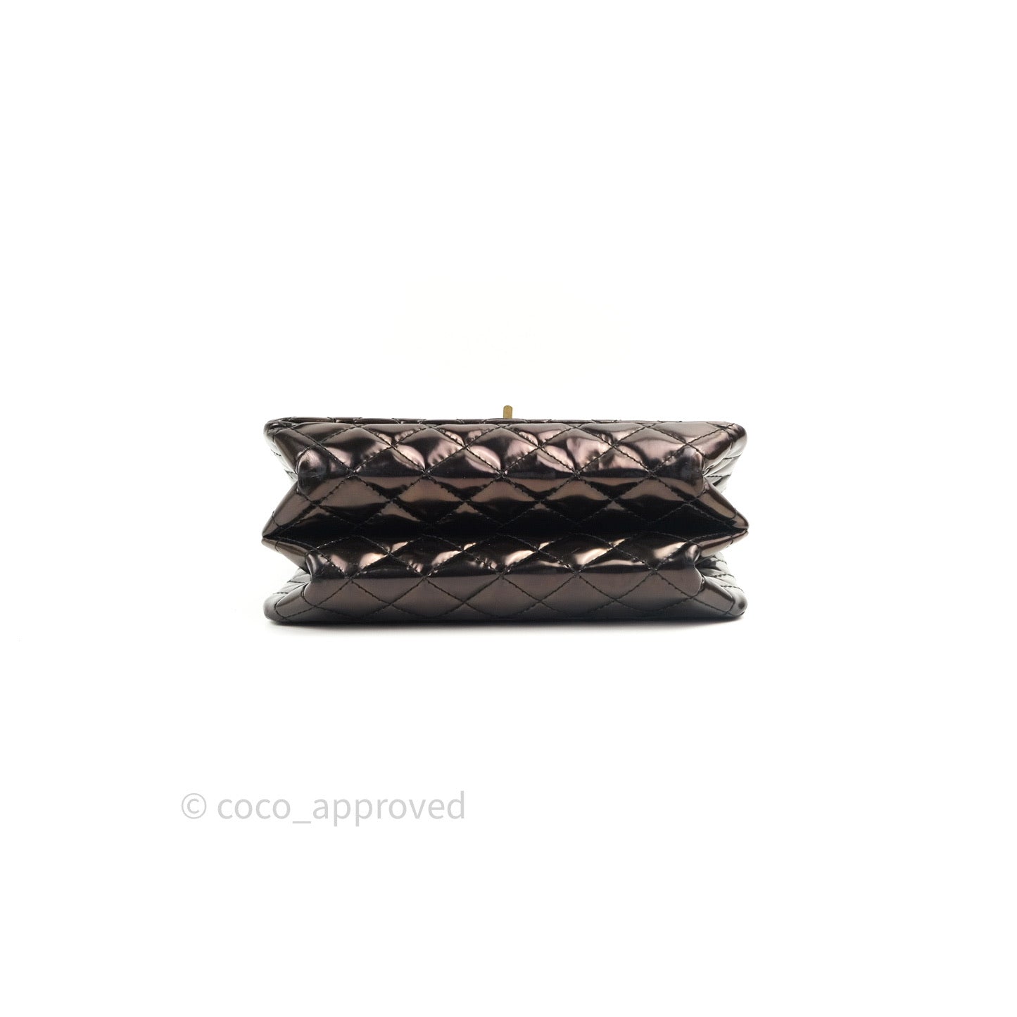 Chanel Quilted Accordion Reissue Black Patent Leather Gold Hardware 2.55 Flap