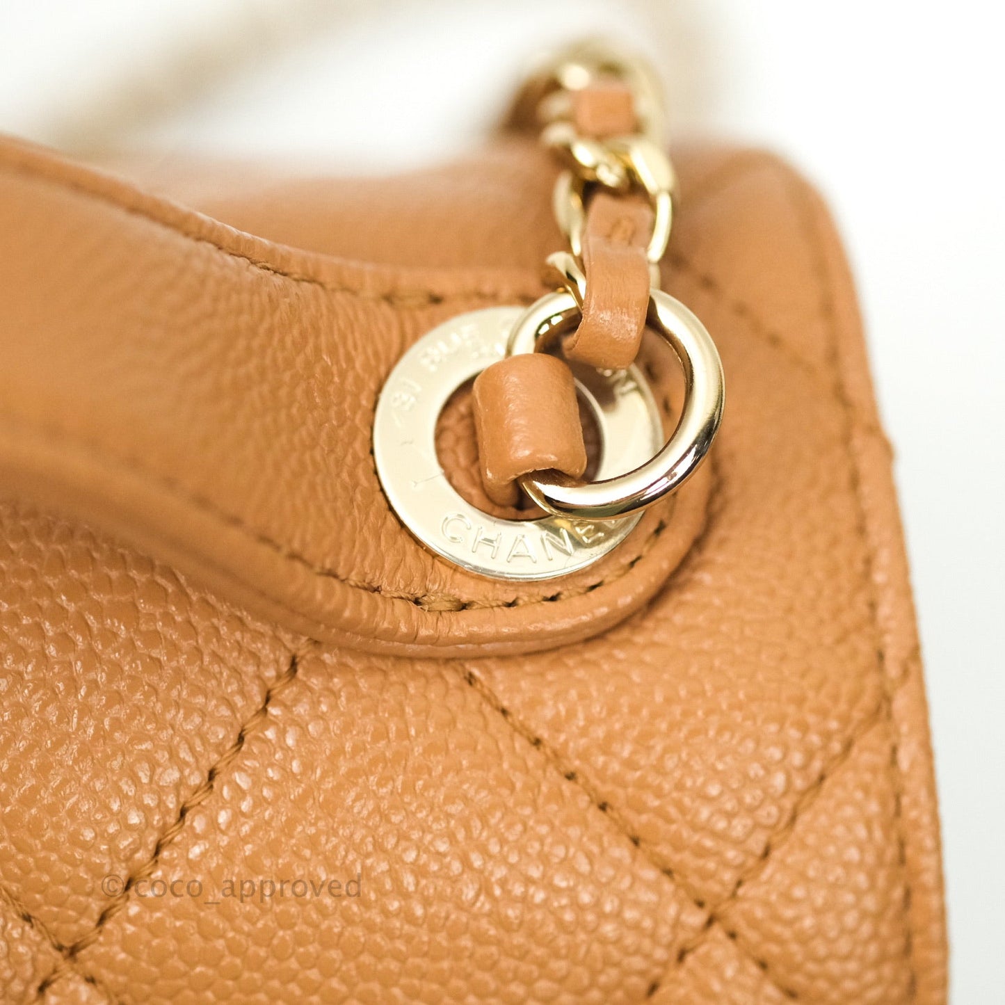 Chanel Quilted Small Business Affinity Flap Dark Beige Caviar Gold Hardware