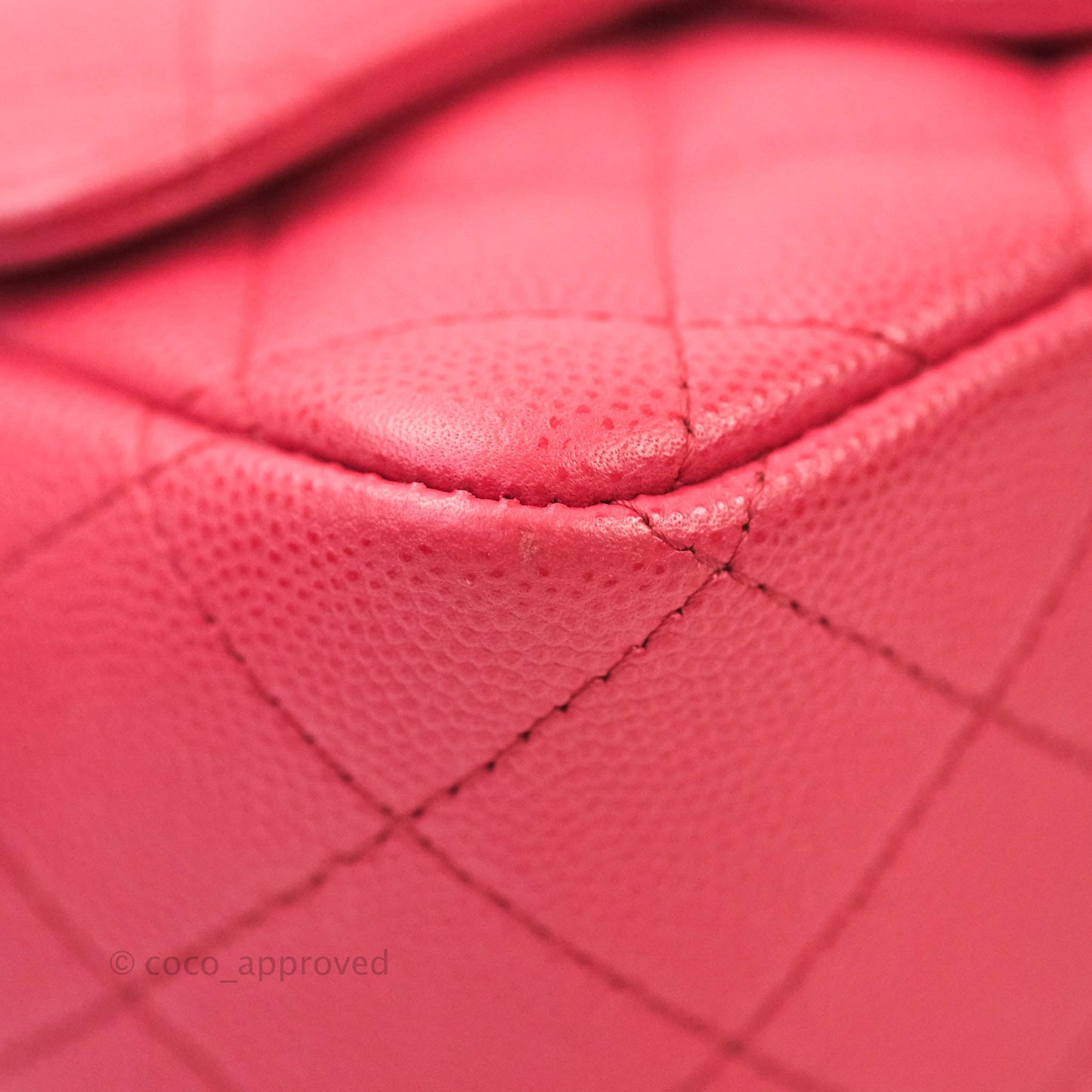 Chanel Quilted Mini Square Iridescent Pink Caviar Gold Hardware 17C