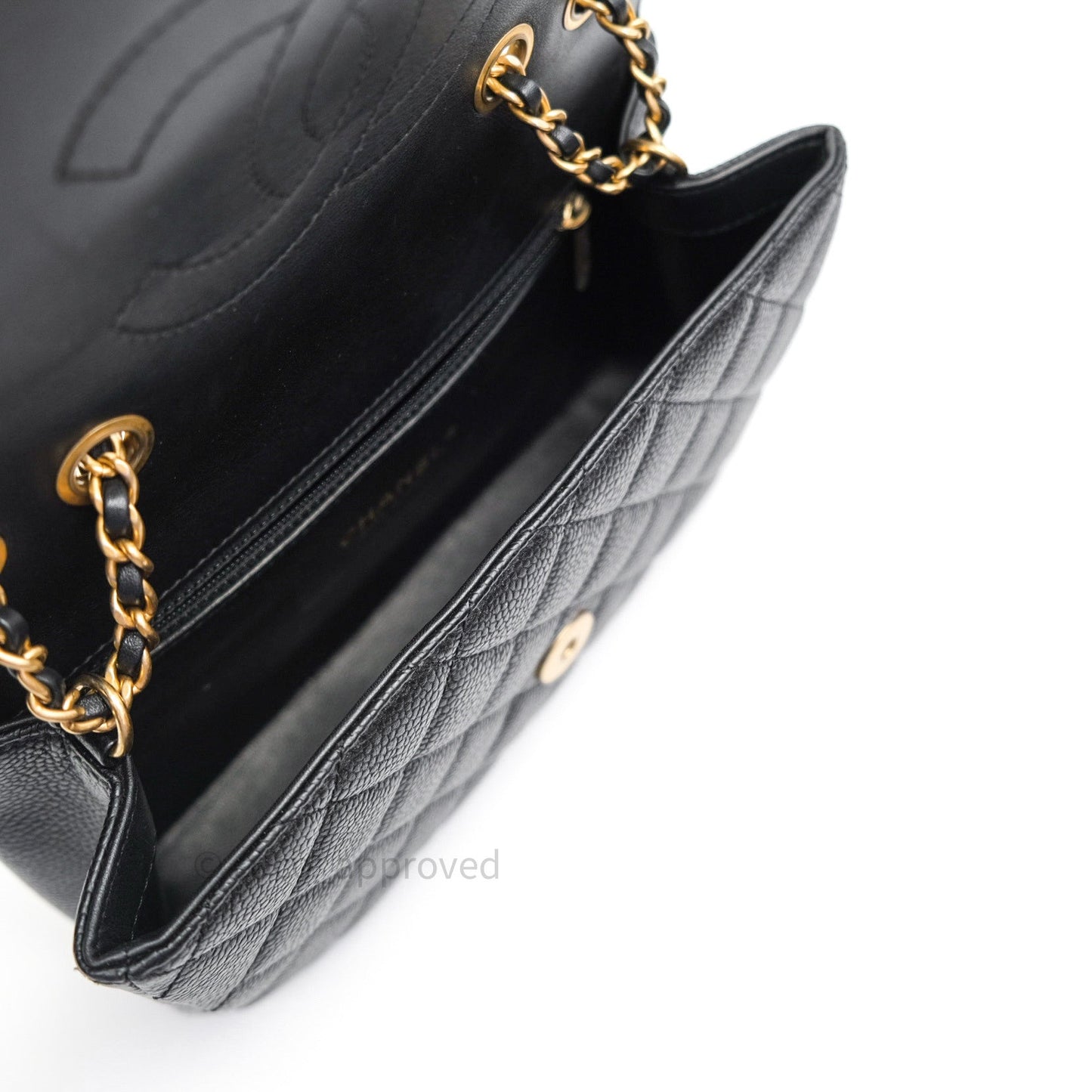 Chanel Quilted Small CC Filigree Flap Black Caviar