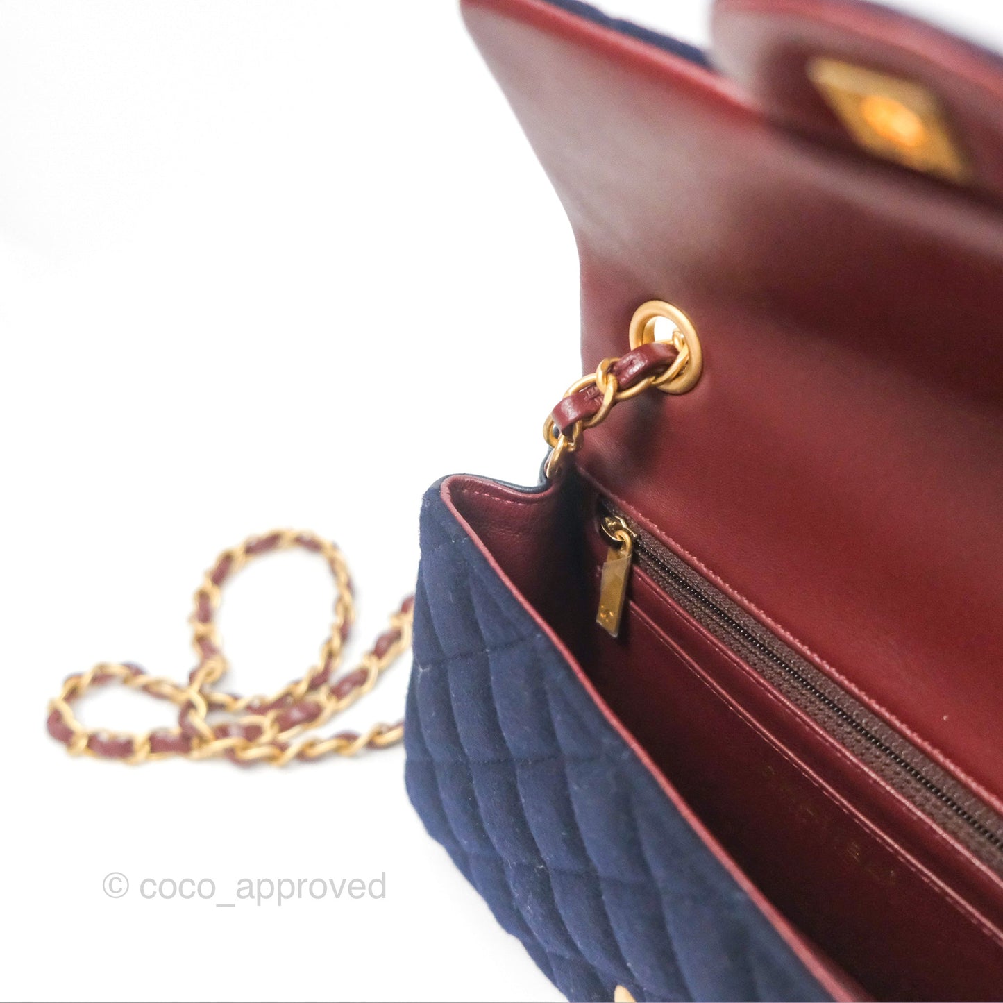 Chanel Paris Hamburg Charms Mini Rectangular Flap Navy Wool Lambskin