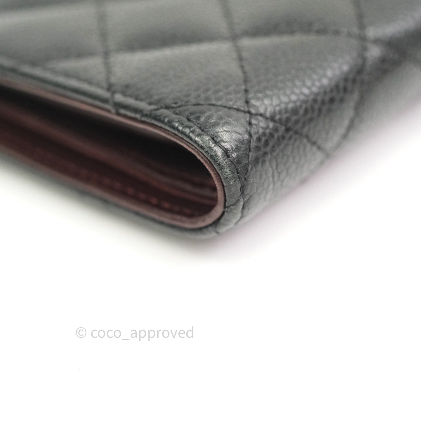Chanel Quilted Yen Wallet Black Caviar Gold Hardware