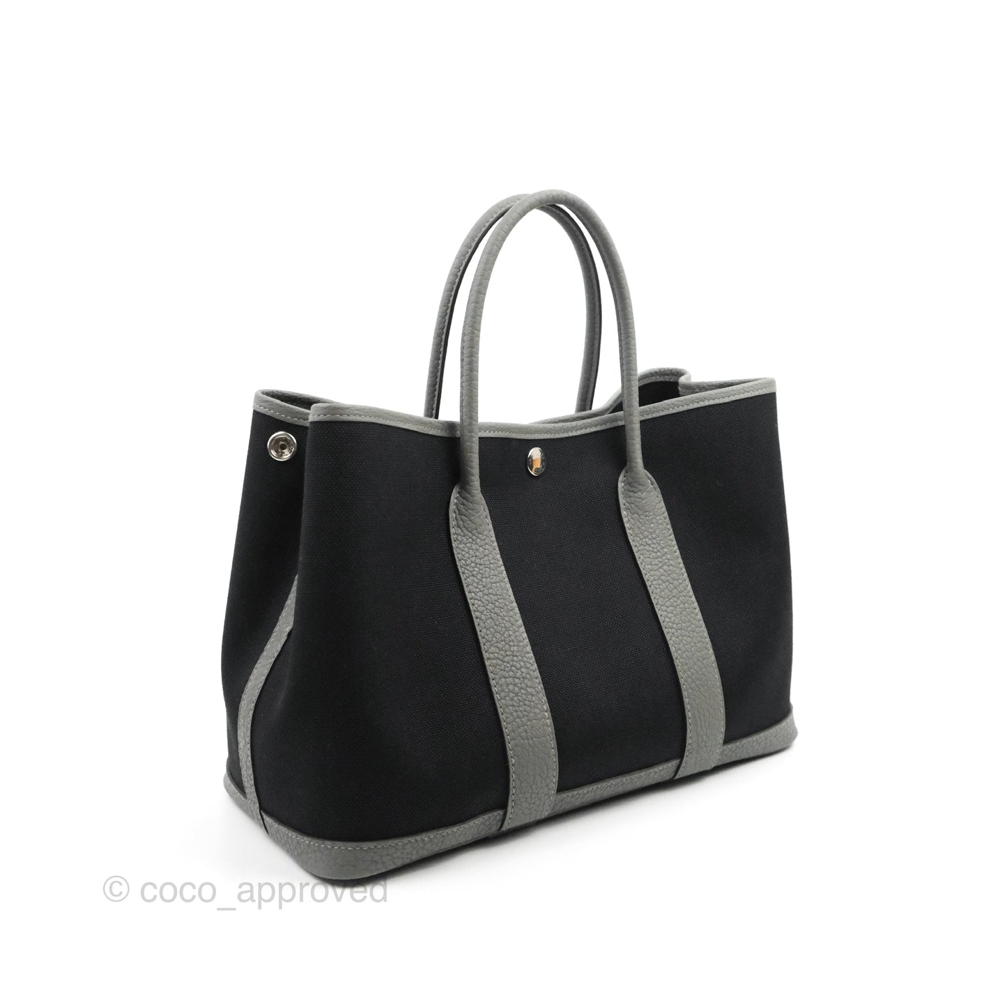 Hermès Garden Party 30 Canvas Black 89/Gris Meyer 0L