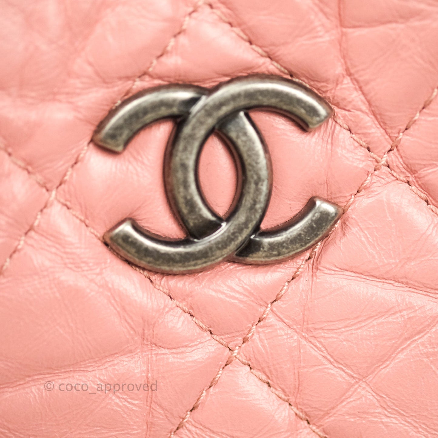 Chanel Gabrielle Backpack Pink Aged Calfskin Small Black