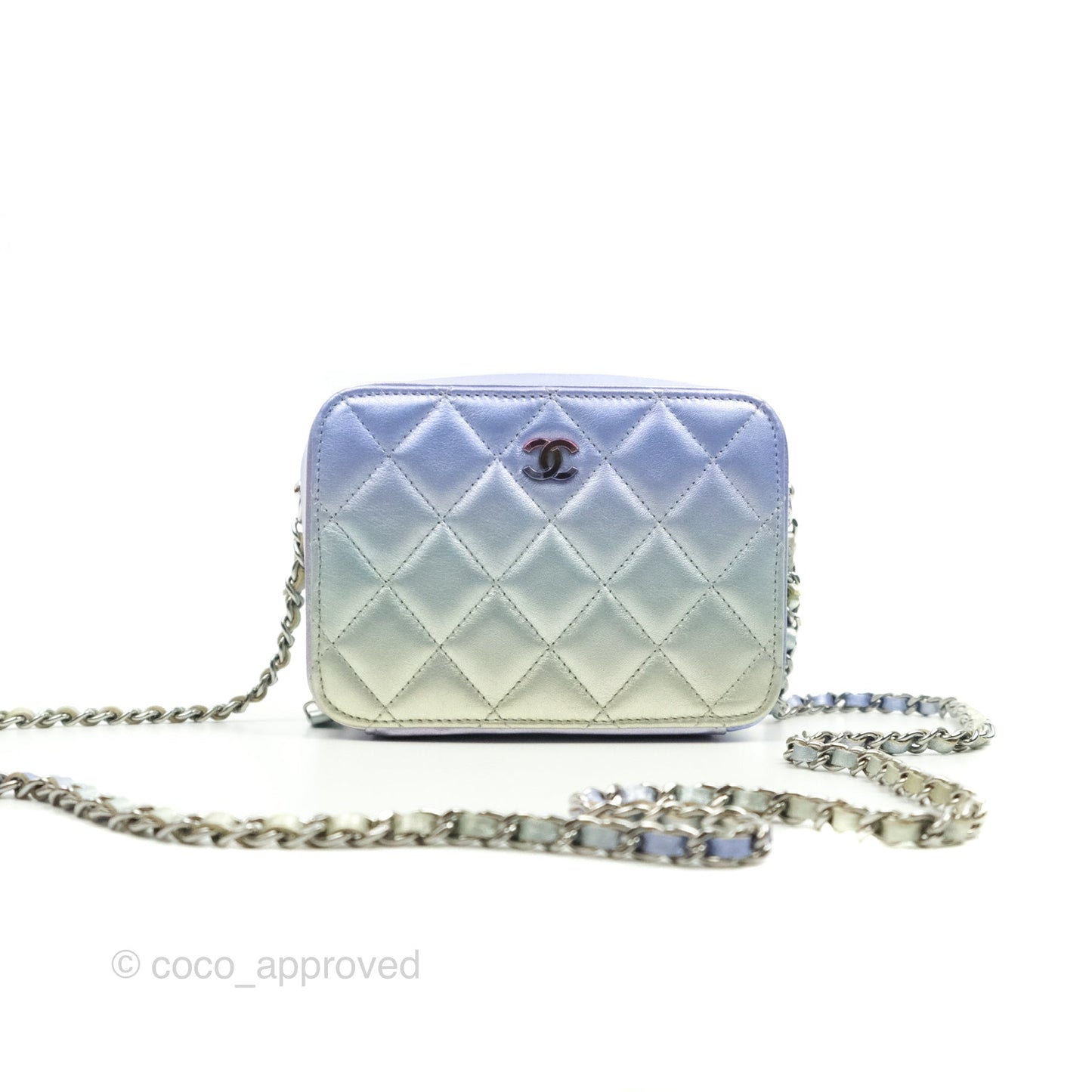 Chanel Gradient Metallic Calfskin Quilted Camera Bag Silver Hardware