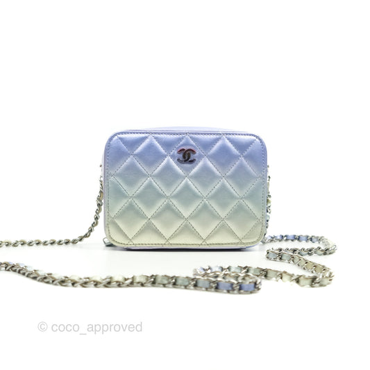 Chanel Gradient Metallic Calfskin Quilted Camera Bag Silver Hardware