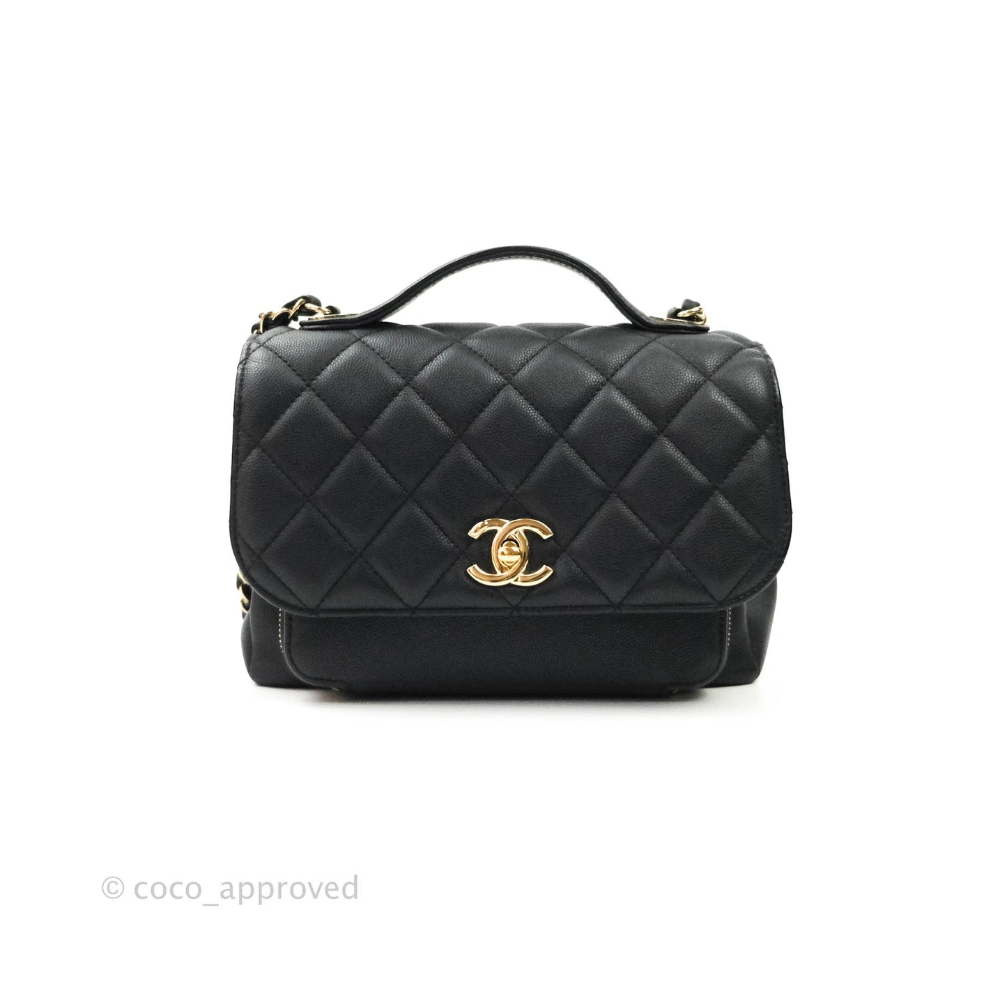 Chanel Quilted Medium Business Affinity Flap Black Caviar Light Gold Hardware
