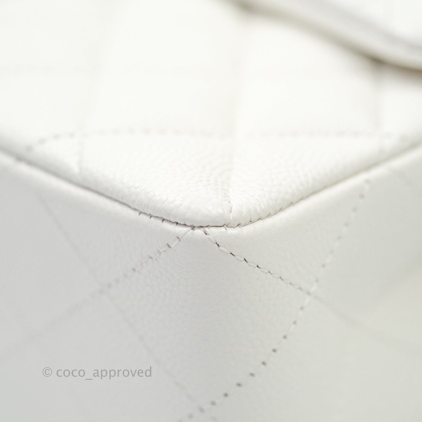 Chanel Classic Small S/M Flap Ivory White Caviar Gold Hardware
