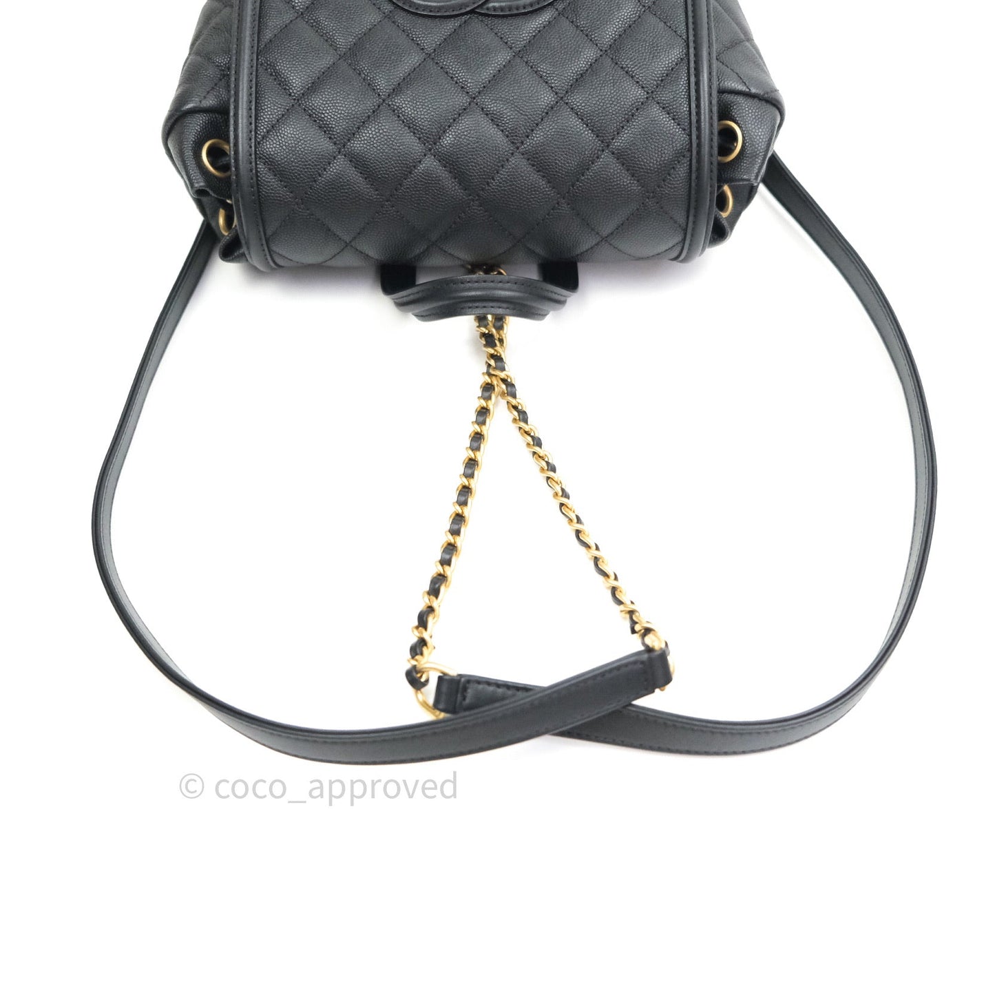 Chanel Quilted Filigree Backpack Black Caviar