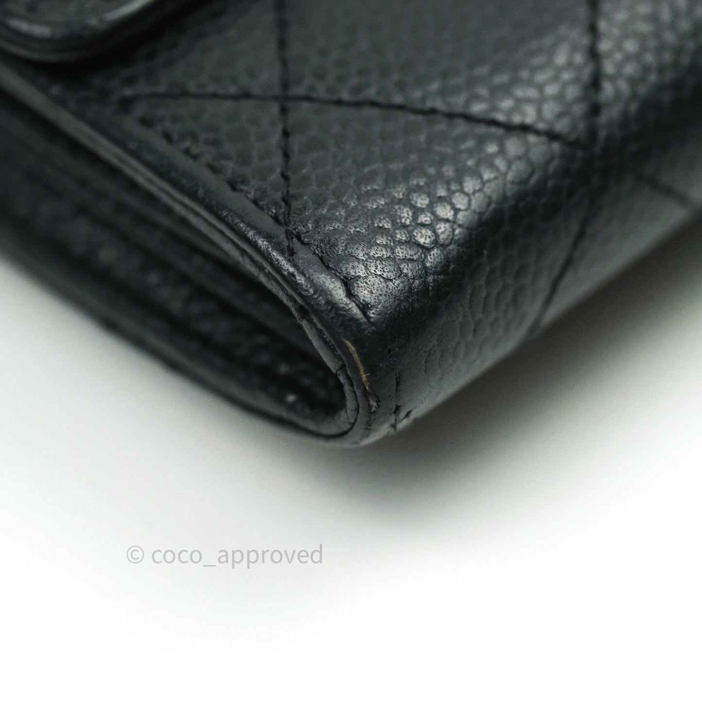Chanel Long Wallet Black Caviar Gold Hardware