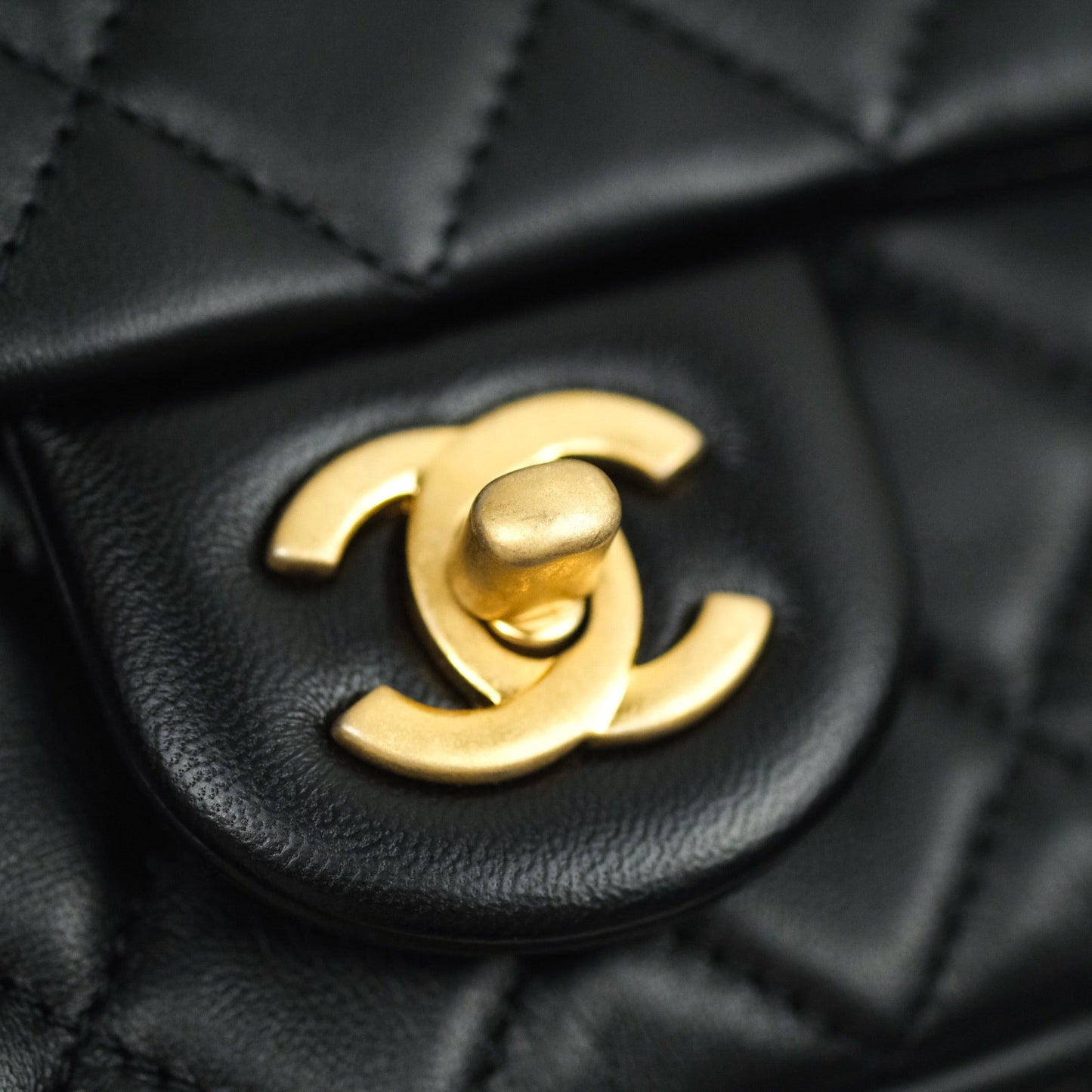 Chanel Mini Rectangular Pearl Crush Quilted Black Lambskin Gold Hardware