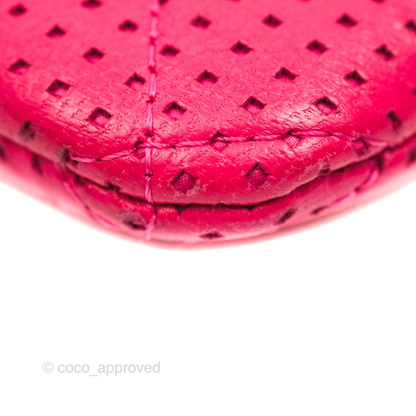 Chanel Quilted O Case Dark Pink Lambskin Gun Metal