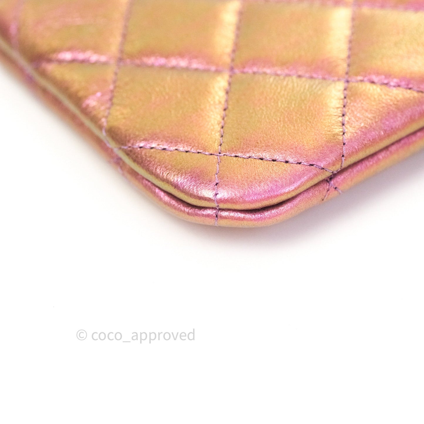 Chanel Quilted Mini O Case Iridescent Purple Gold Hardware 20B