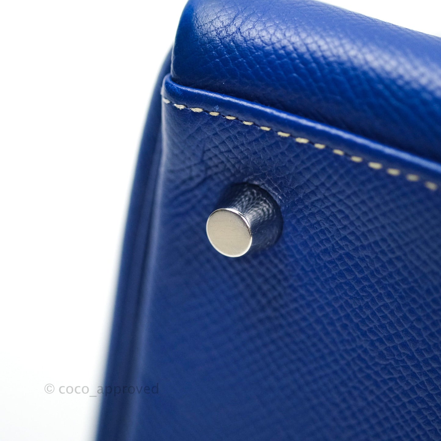 Hermès Kelly 32 Bleu Electrique Epsom Palladium Hardware