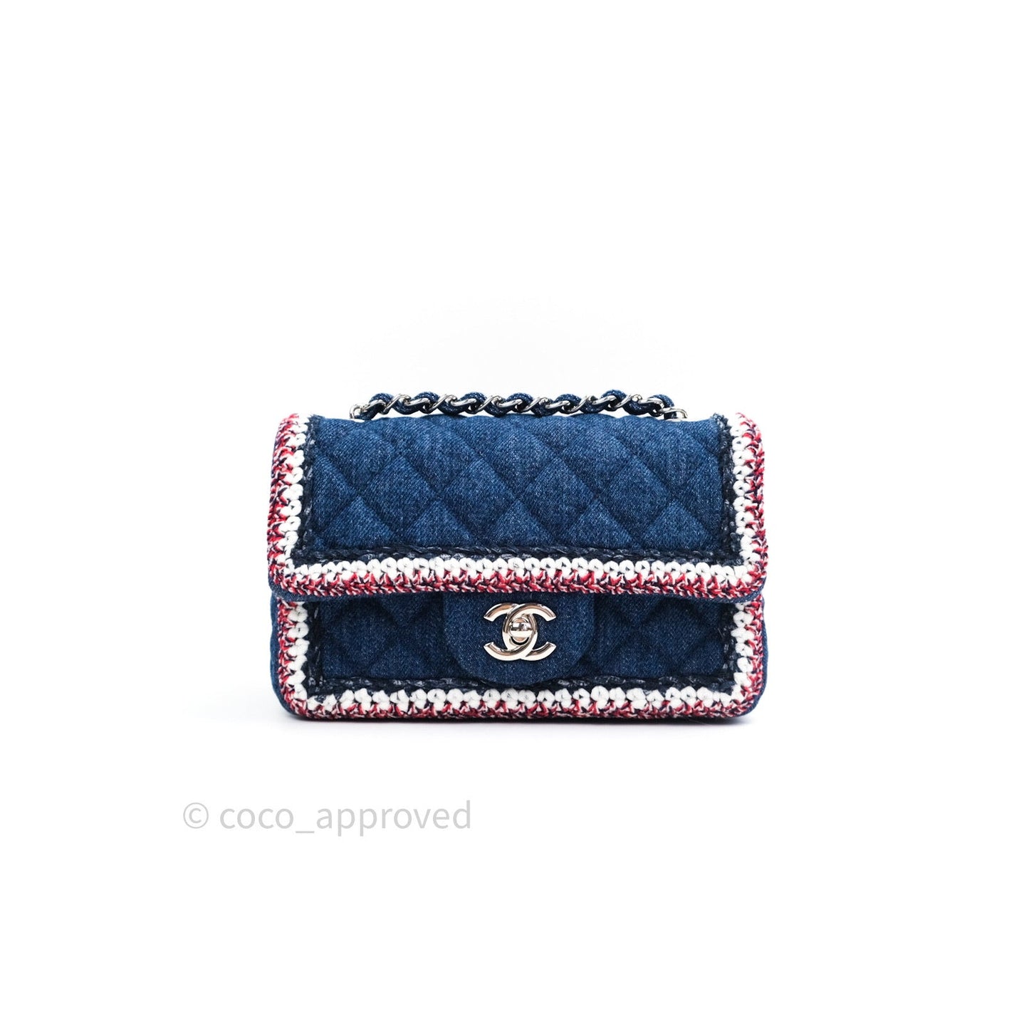 Chanel Quilted Mini Rectangular Denim Braided Classic Flap Bag