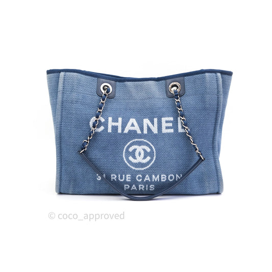 Chanel Canvas Deauville Medium Tote Blue