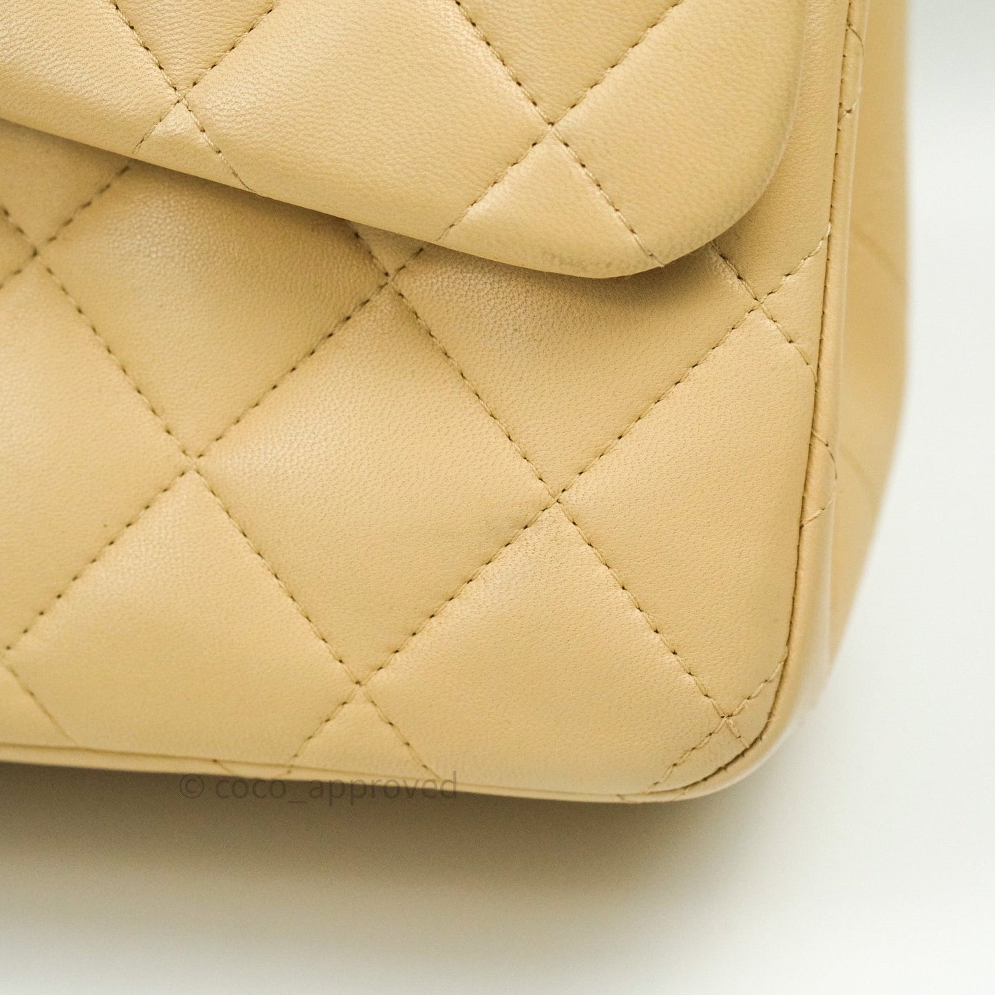 Chanel Classic Jumbo Double Flap Beige Lambskin Gold Hardware⁣⁣