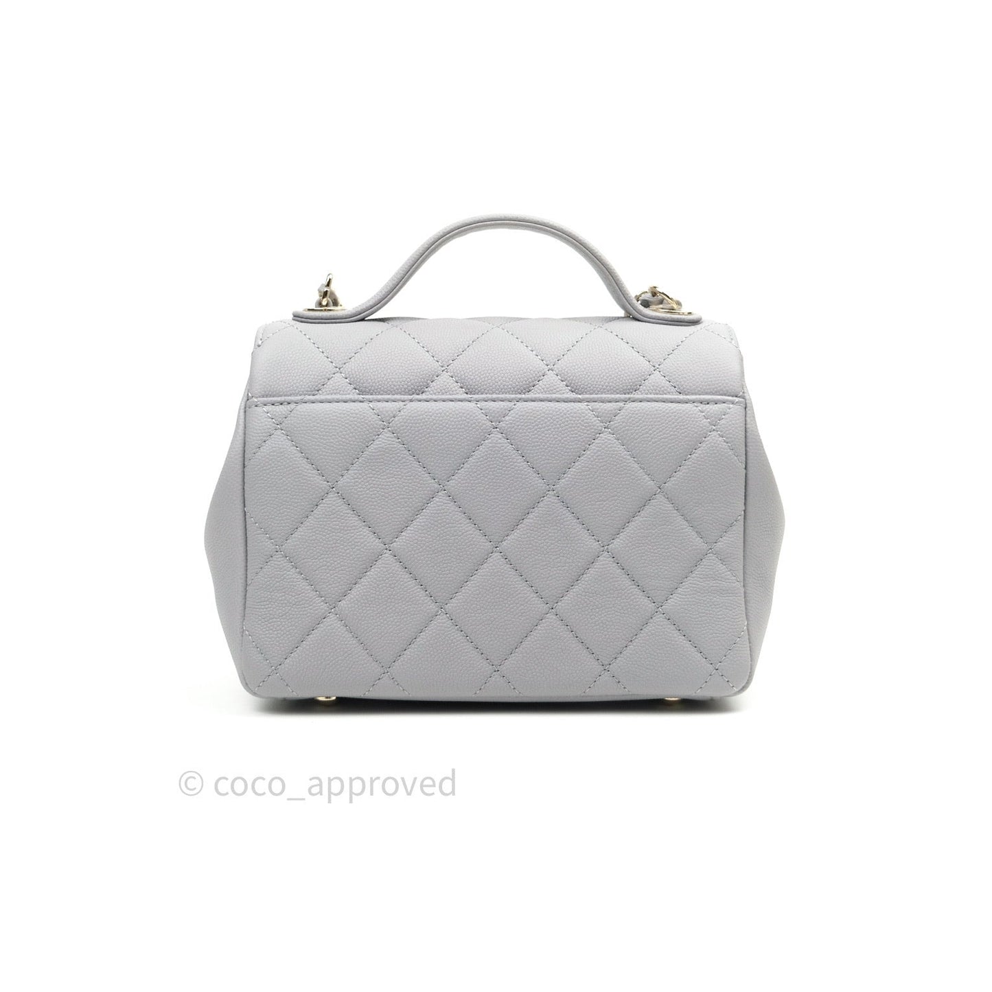 Chanel Quilted Small Business Affinity Flap Grey Caviar Light Gold Hardware