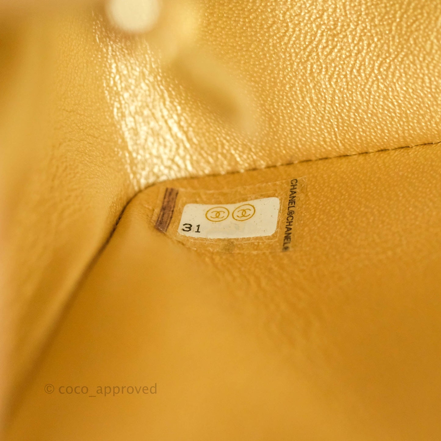 Chanel Classic Quilted Mini Rectangular Flap Iridescent Gold Lambskin Gold Hardware
