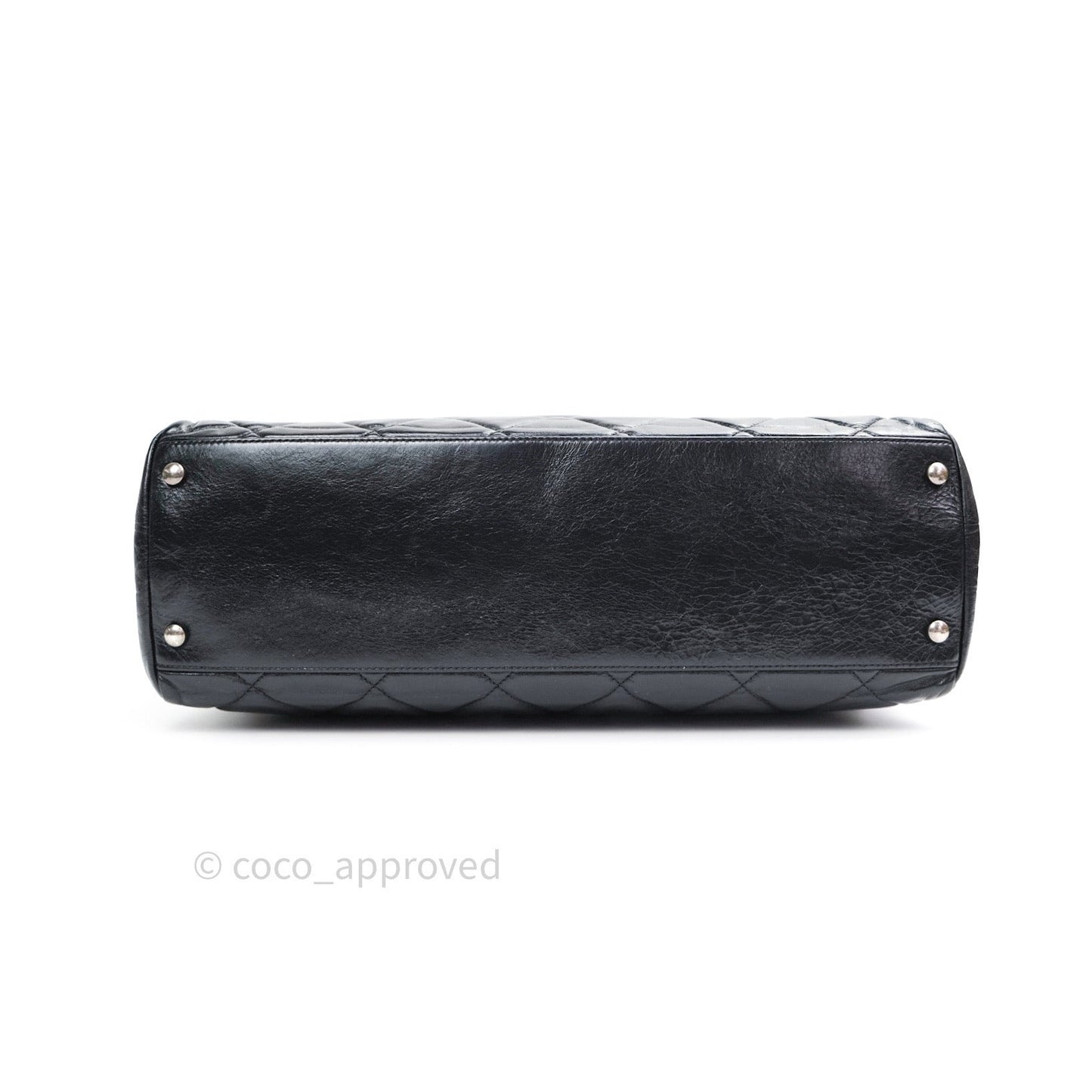 Chanel Boy Glazed Calfskin Tote Bag Black Ruthenium Hardware