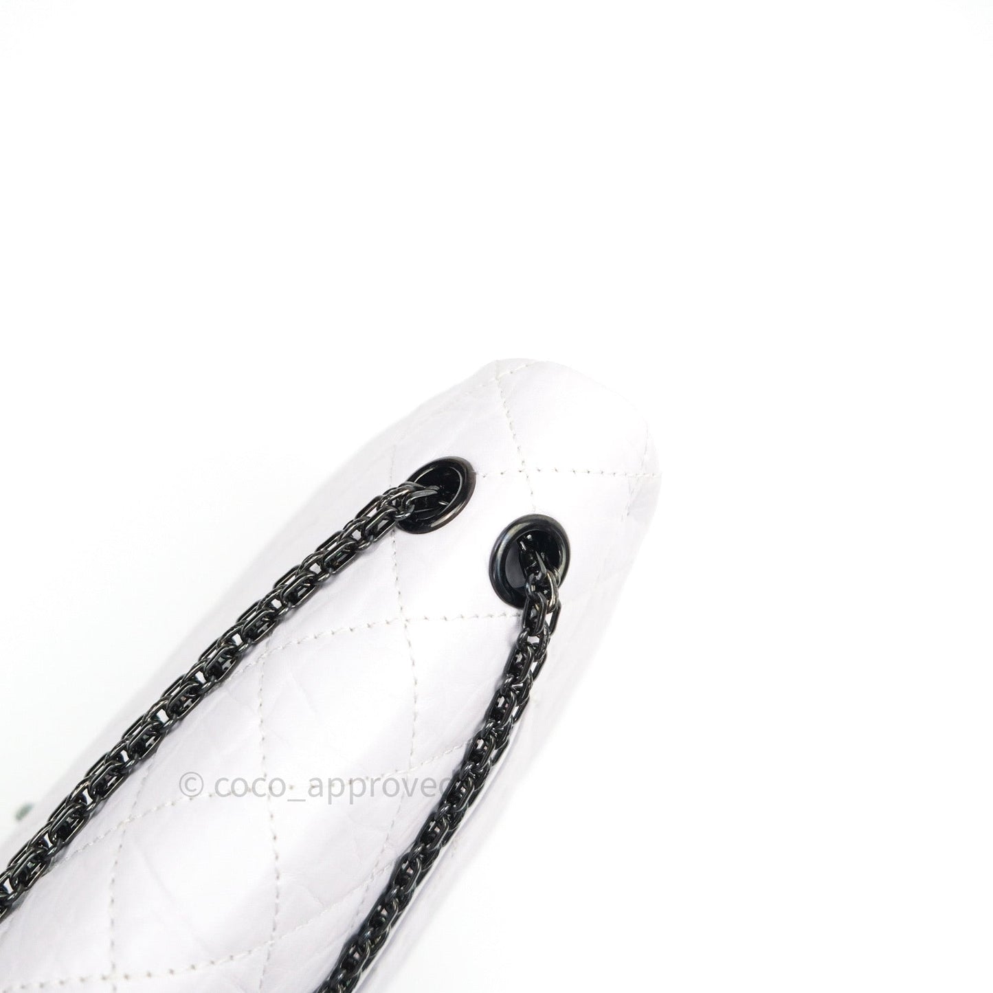 Chanel Reissue Quilted Aged Calfskin White Black Hardware 227