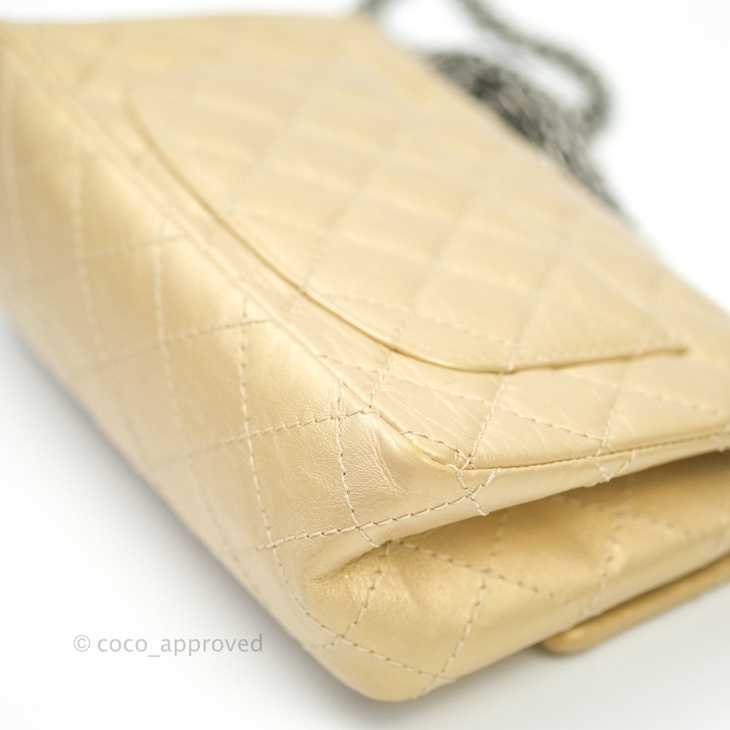 Chanel Mini Reissue 224 Gold Aged Calfskin Ruthenium Hardware