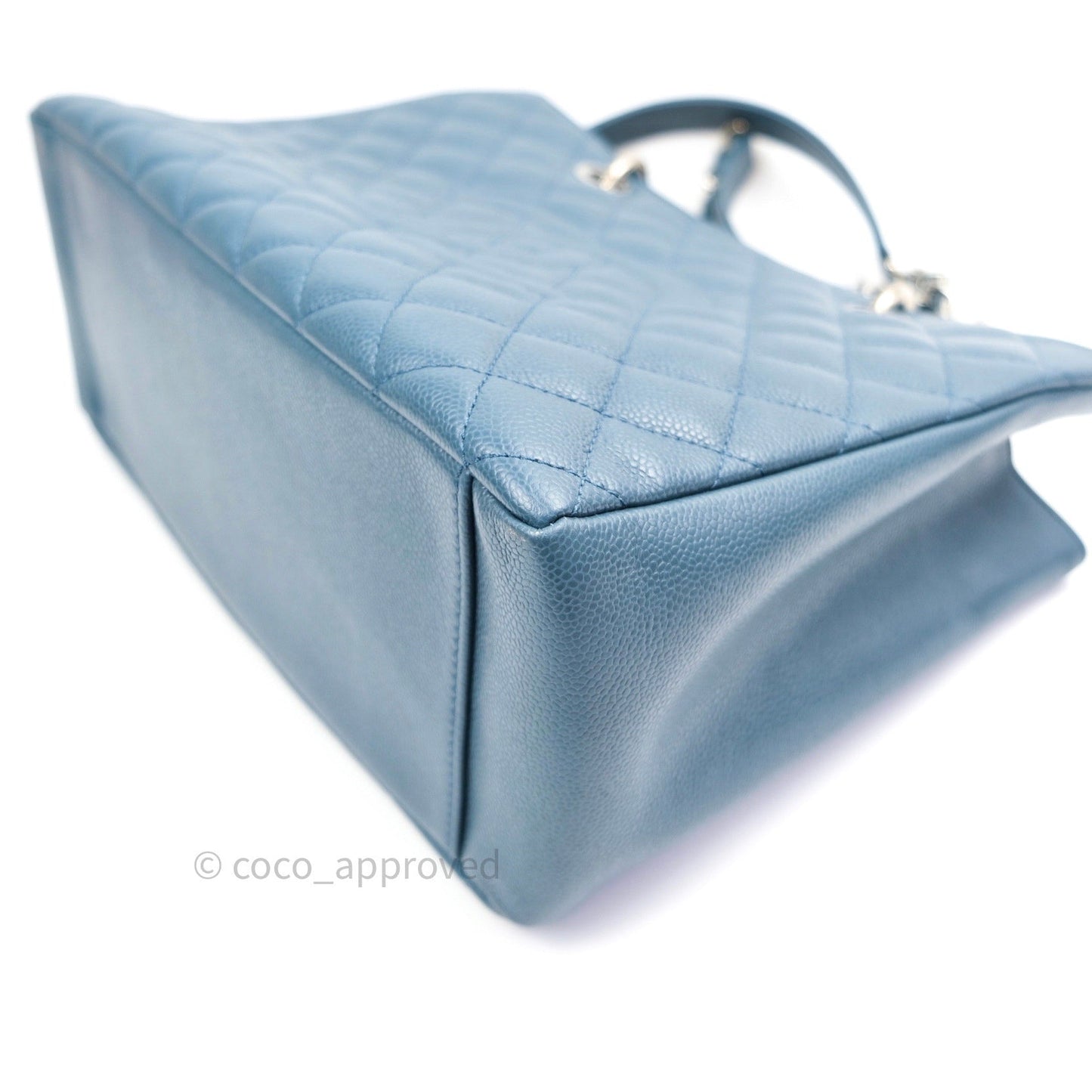 Chanel GST Grand Shopping Tote Blue Caviar Silver Hardware