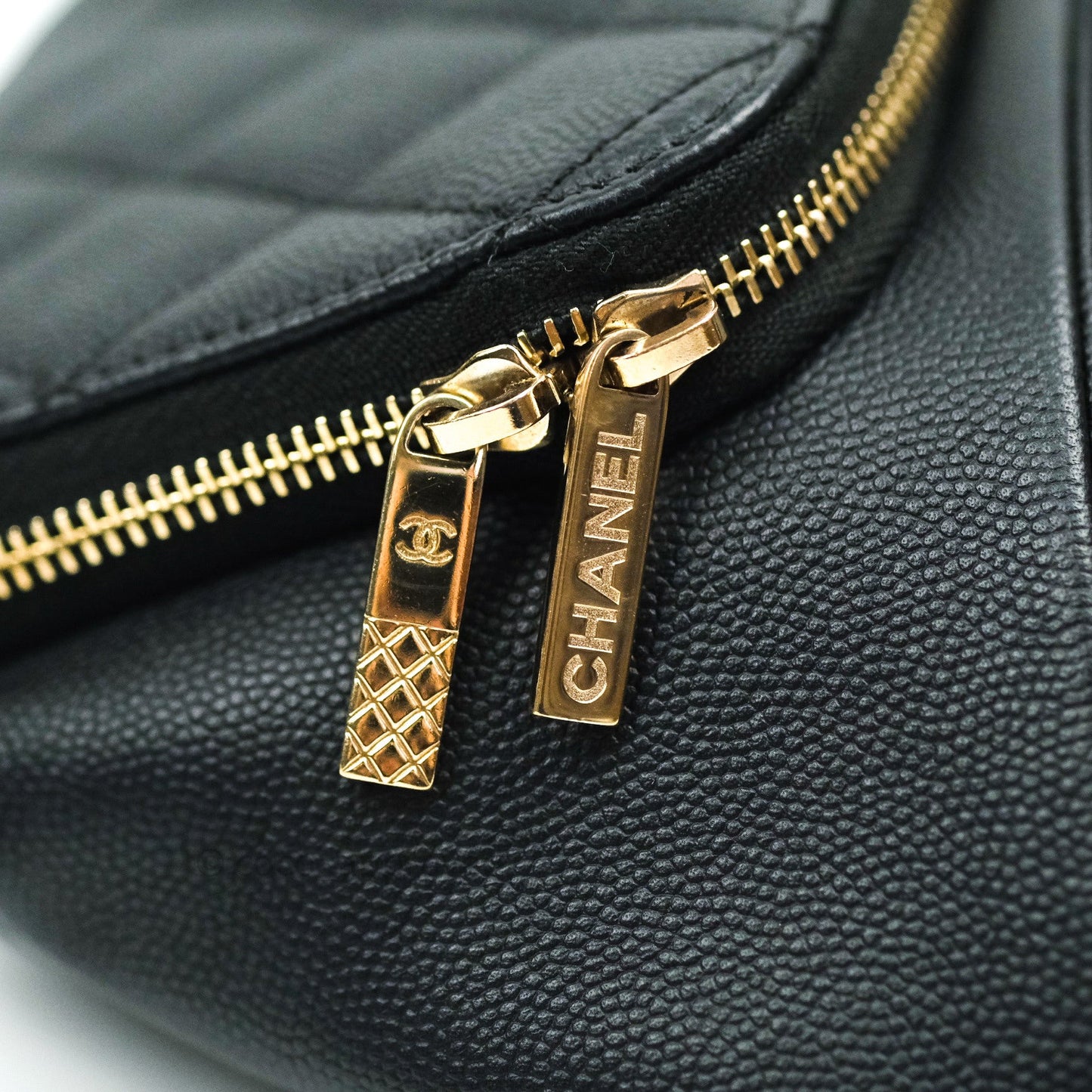 Chanel Quilted Business Affinity Waist Belt Bag Black Caviar Gold Hardware