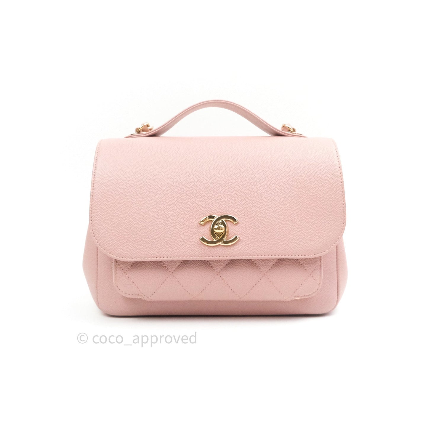 Chanel Quilted Medium Business Affinity Flap Light Pink Light Gold Hardware
