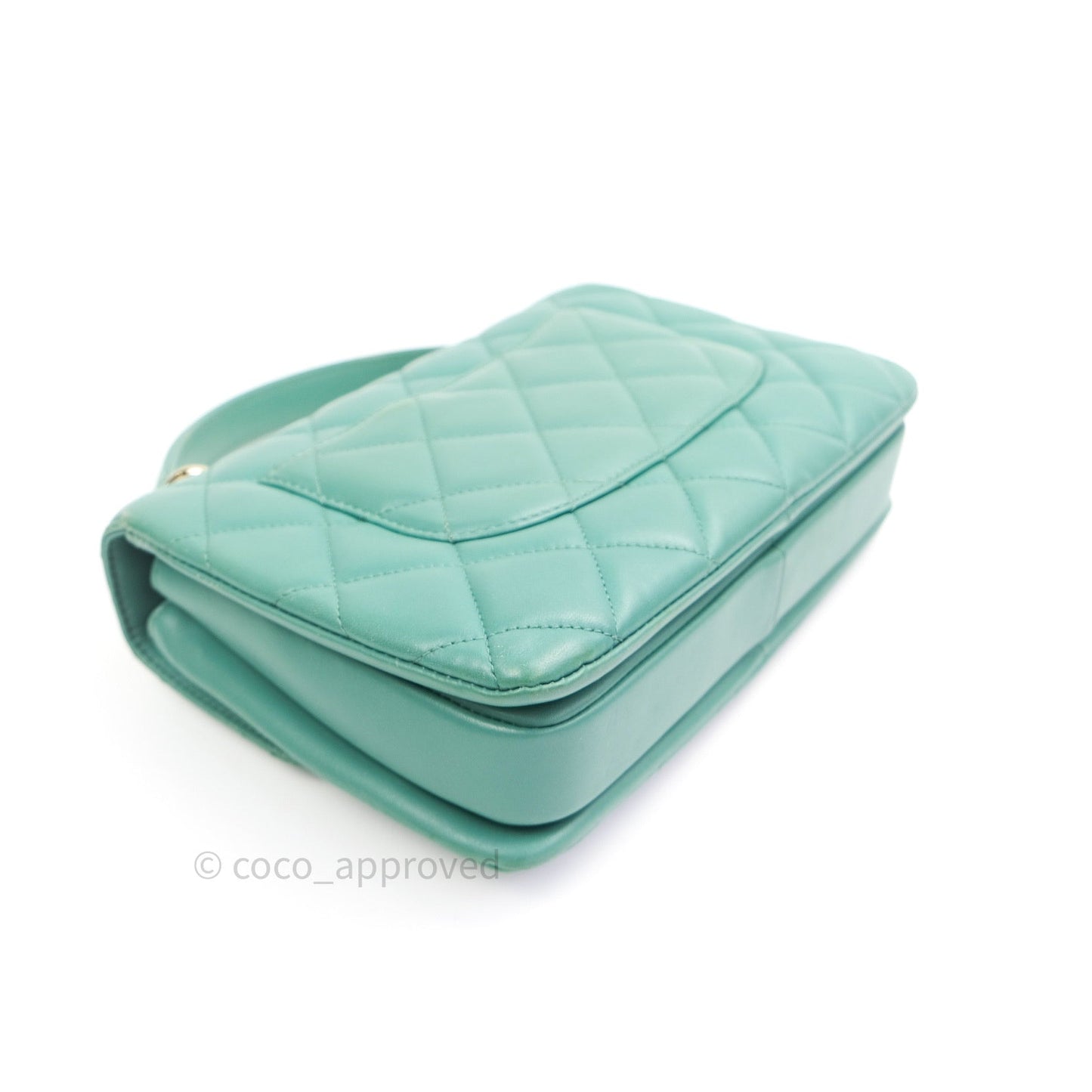 Chanel Lambskin Quilted Small Trendy CC Flap Handle Bag Light Green
