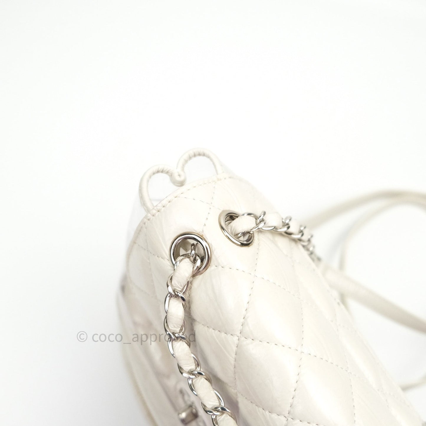 Chanel Crumpled Calfskin PVC Quilted Backpack White