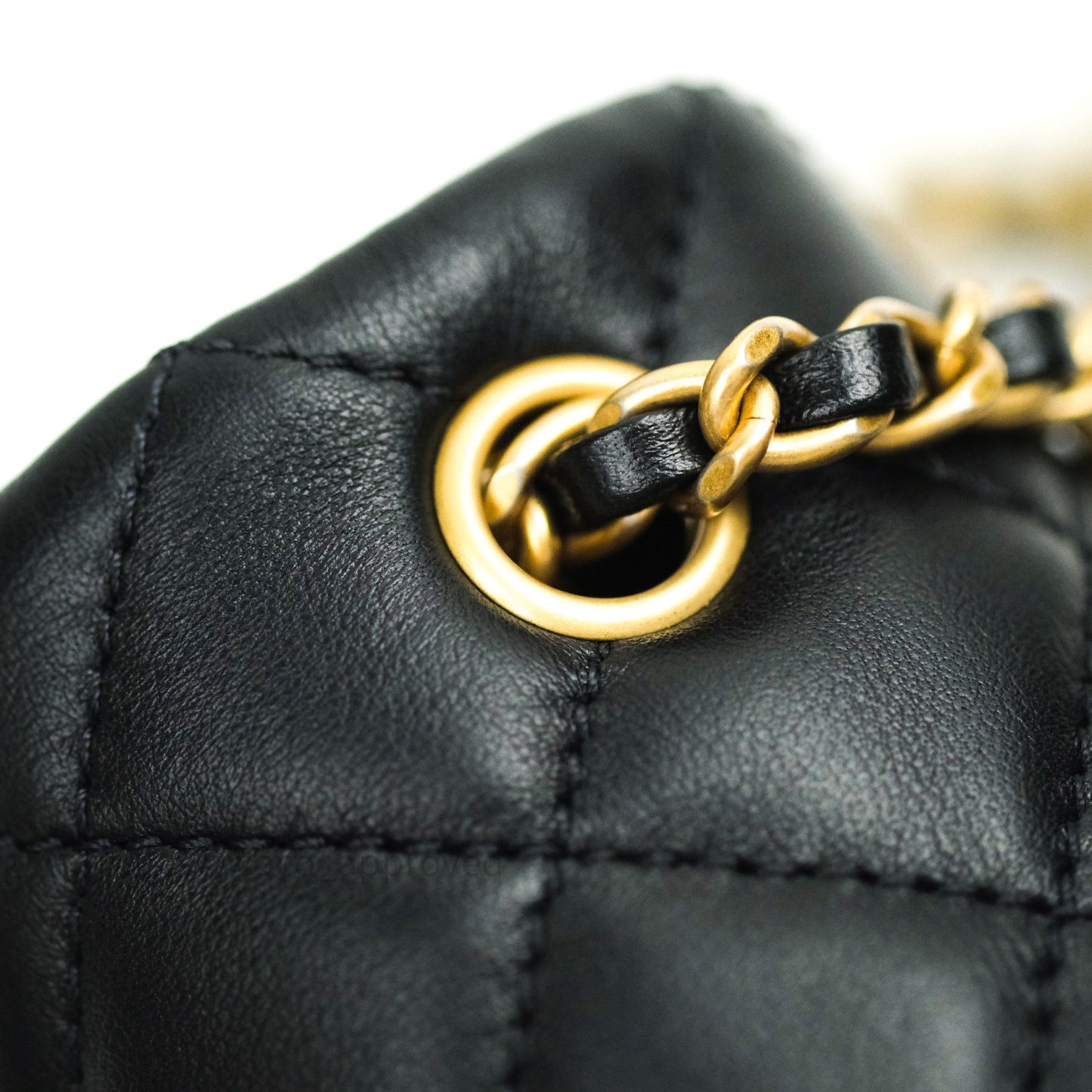 Chanel Mini Rectangular Pearl Crush Quilted Black Lambskin Gold Hardware