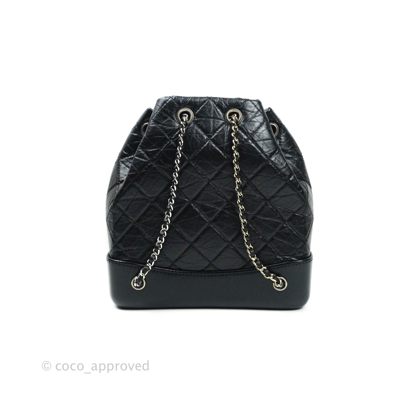 Chanel Gabrielle Backpack Black Aged Calfskin Small Black