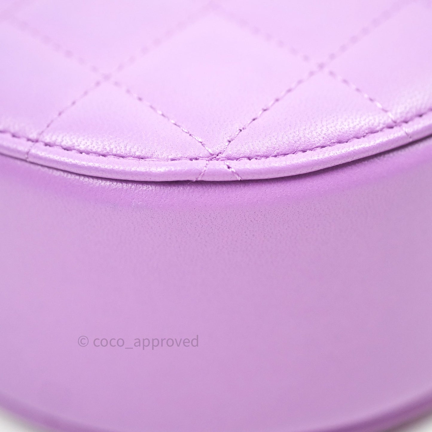 Chanel Round Circle Bag Purple Silver Hardware