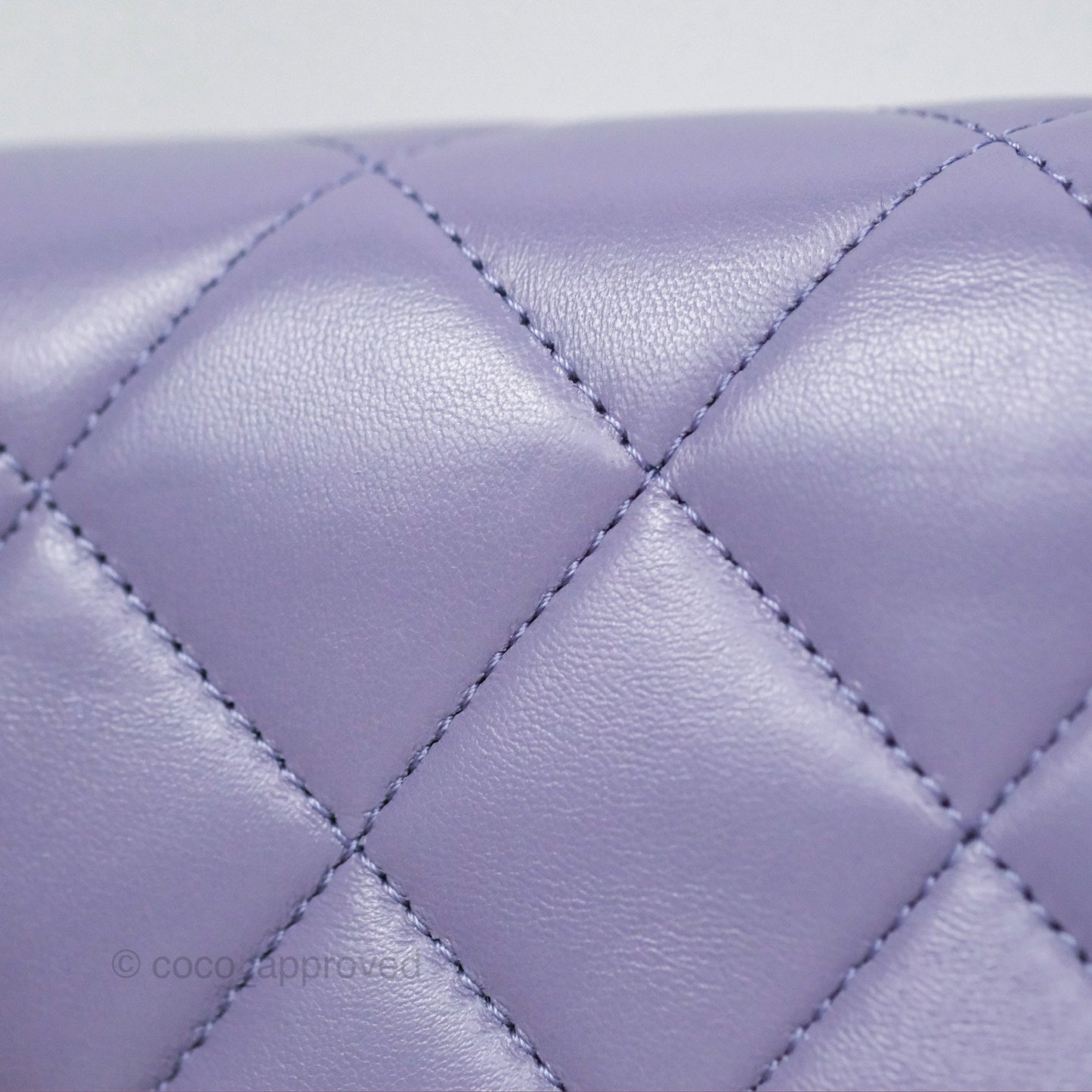 Chanel Crystal Pearl Chain Mini Flap Bag Purple Lambskin Aged Gold Hardware