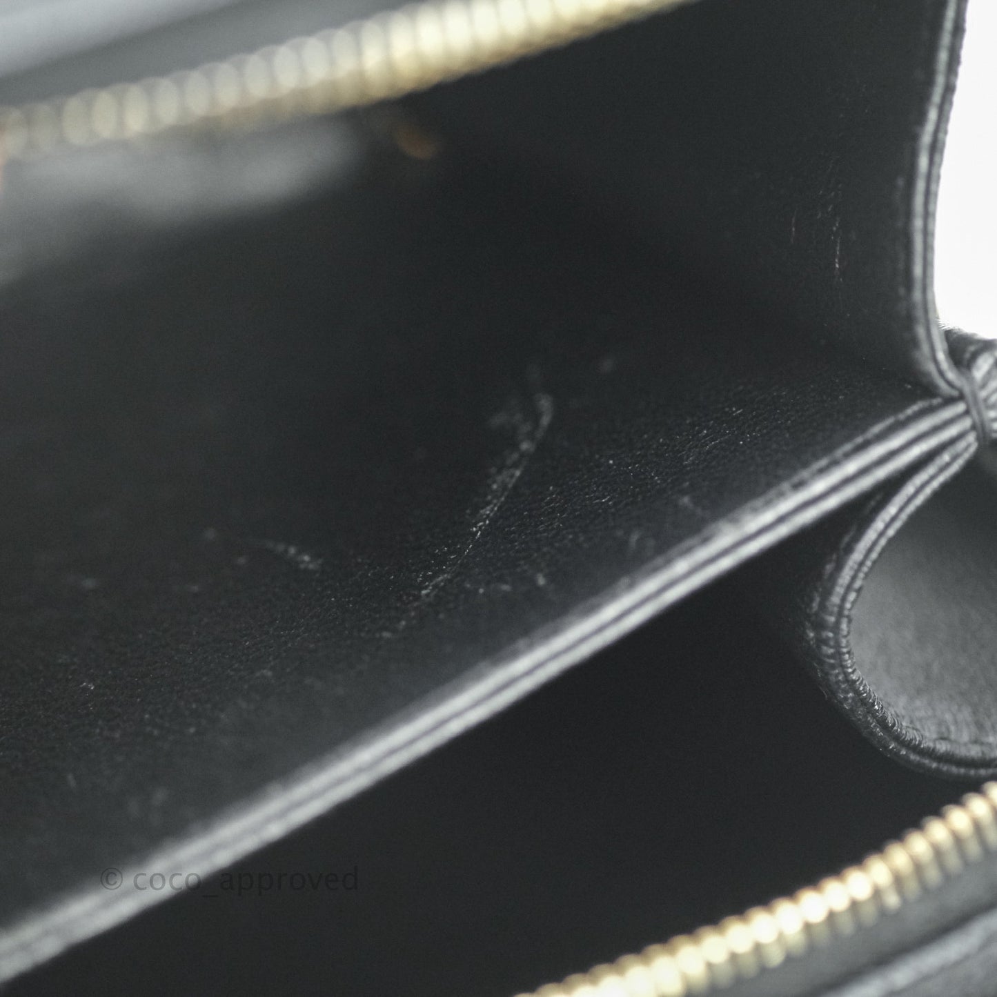 Chanel Quilted Small CC Filigree Vanity Case Black Caviar